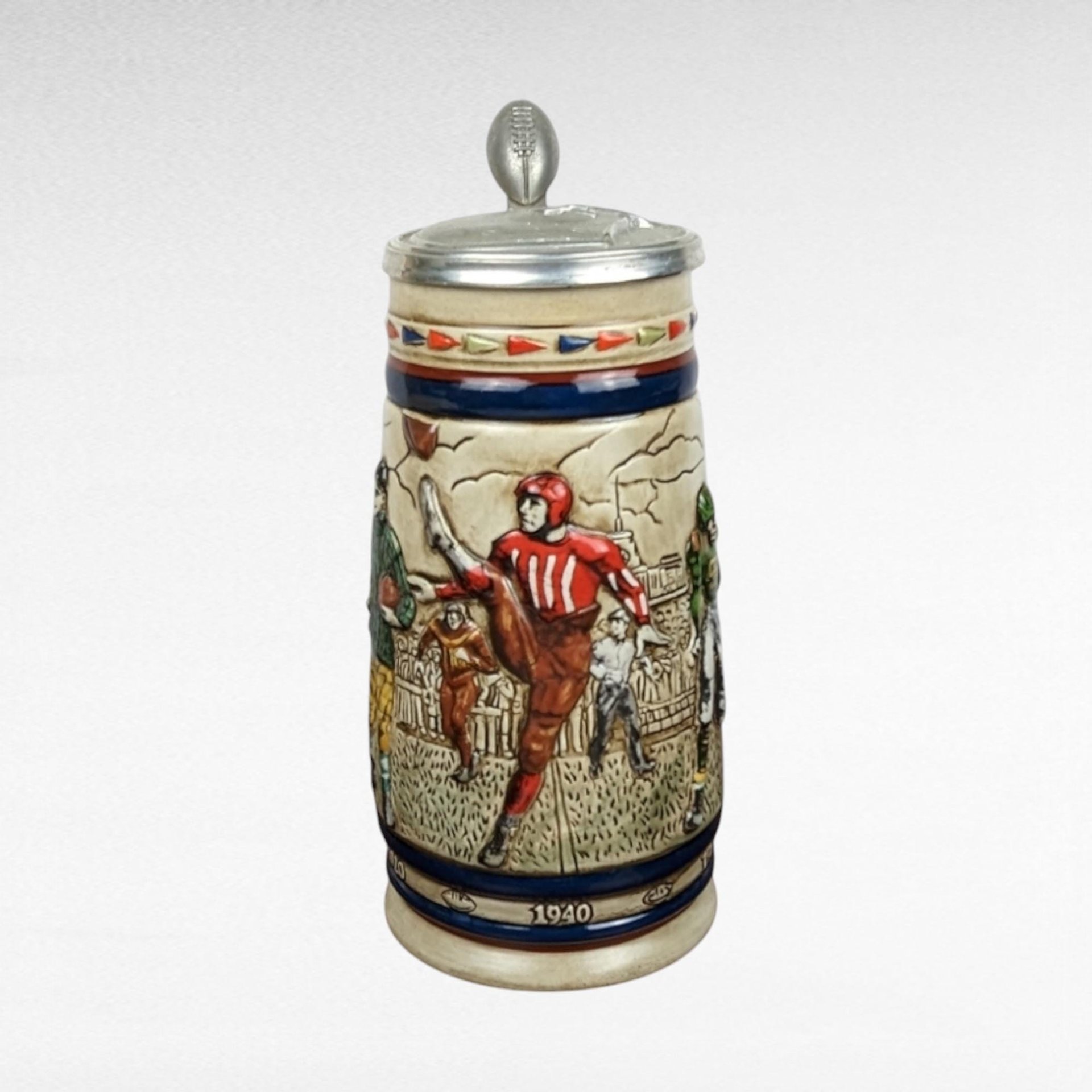 Vintage Avon Sports Steins, 1980s Collectible Beer Mugs, Football and Baseball, Man Cave Decor, Father's Day Gift