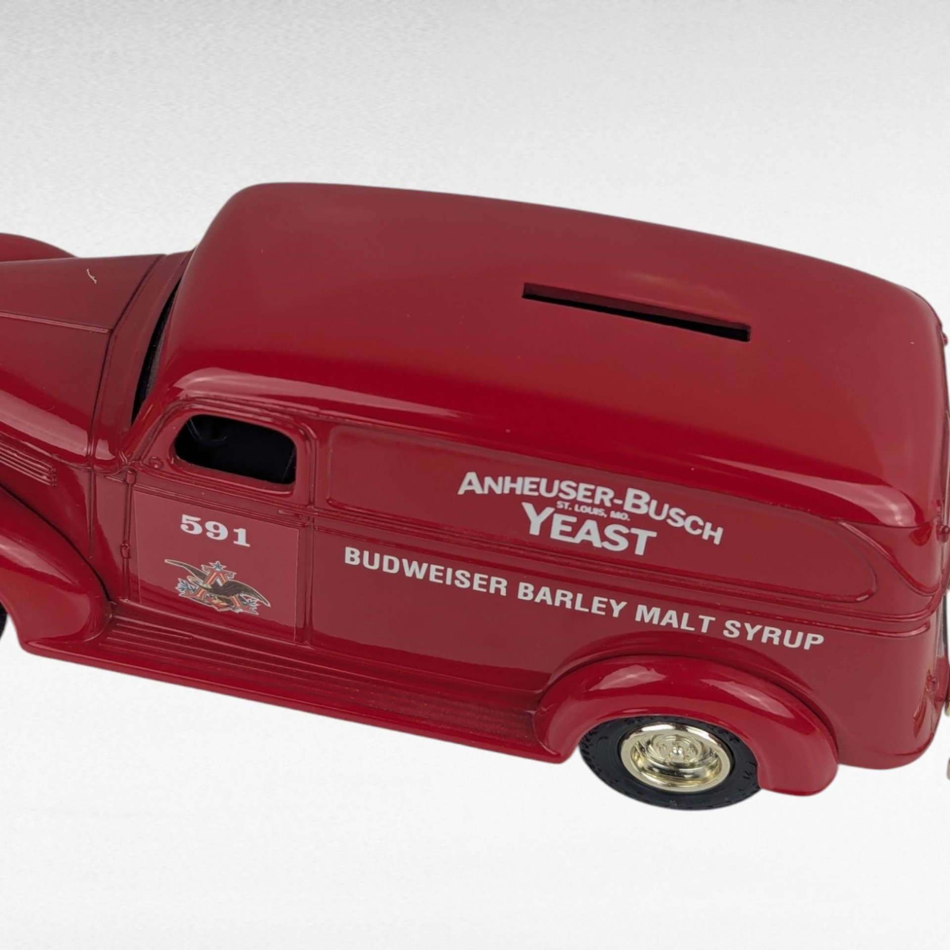 Vintage Anheuser-Busch Diecast Banks - ERTL Ford & Chevy Panel Trucks - With Boxes