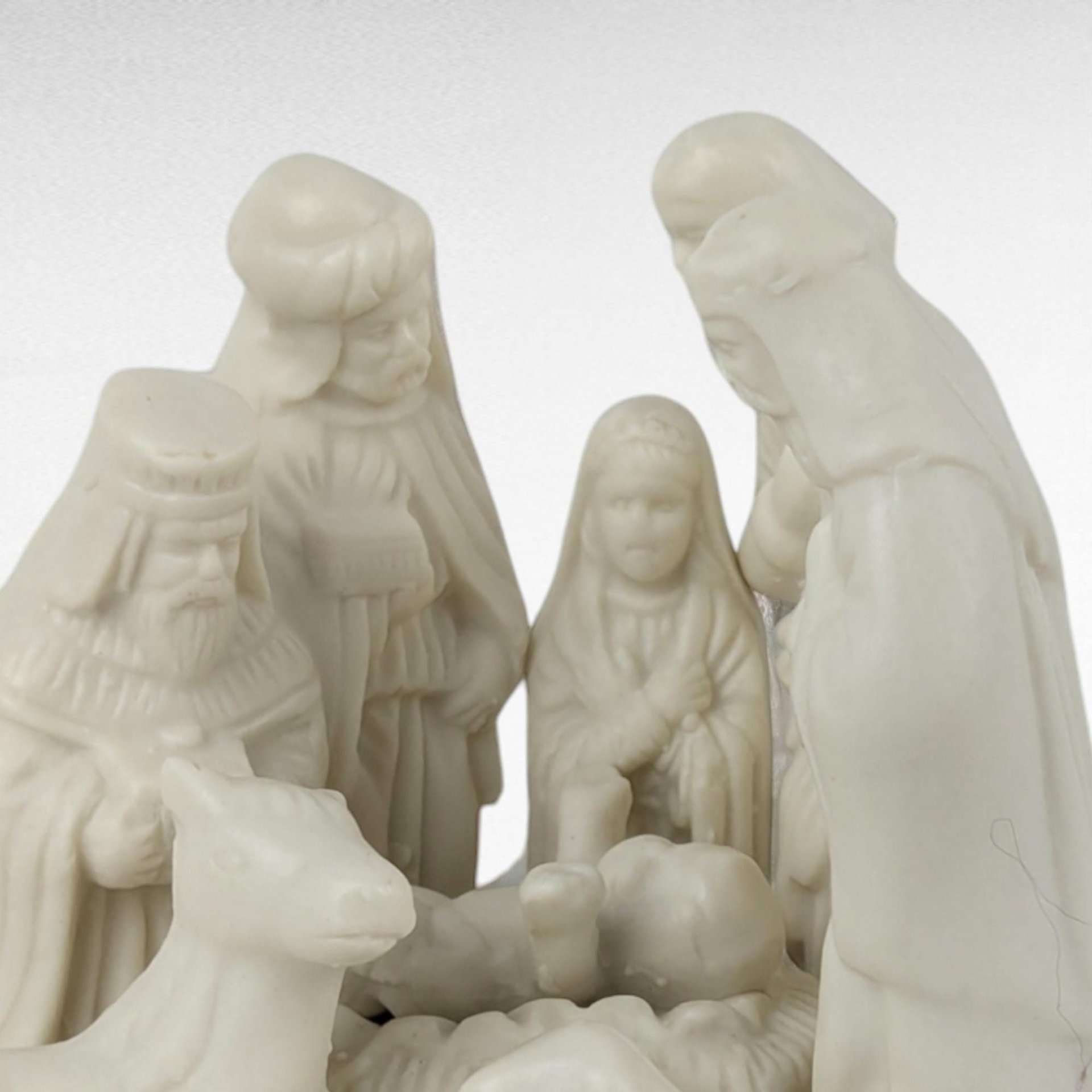 1998 Hermitage Pottery Nativity Figurine, Jade Porcelain Christmas Decor, Vintage Holiday Gift