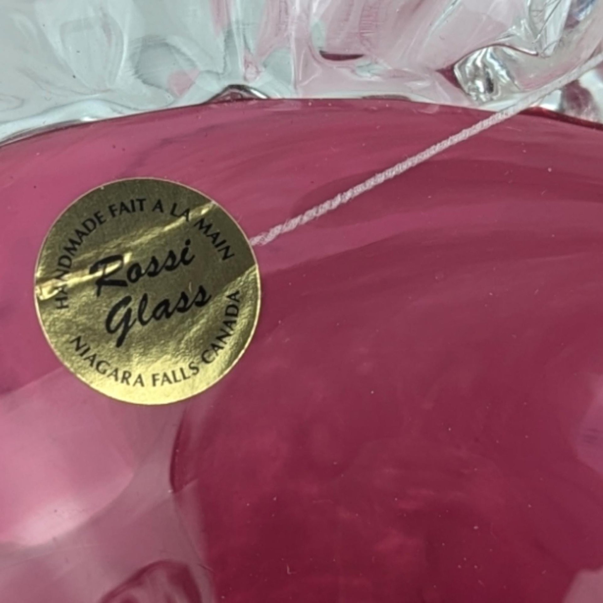 Vintage Rossi Glass Cranberry Mist Candy Dish, 22k Gold Crystal Accent Bowl, Elegant Home Decor, Gift for Hostess, Collector