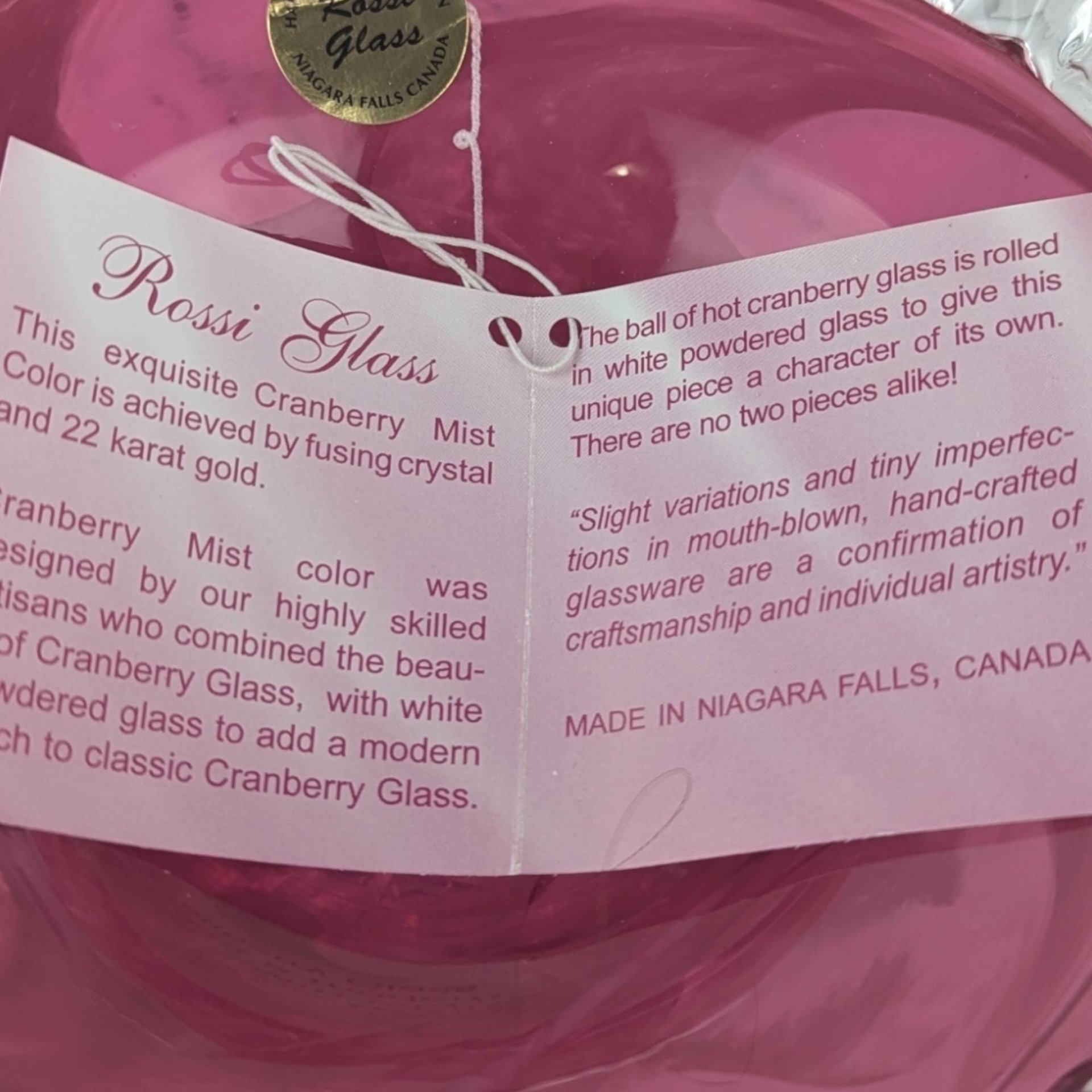 Vintage Rossi Glass Cranberry Mist Candy Dish, 22k Gold Crystal Accent Bowl, Elegant Home Decor, Gift for Hostess, Collector