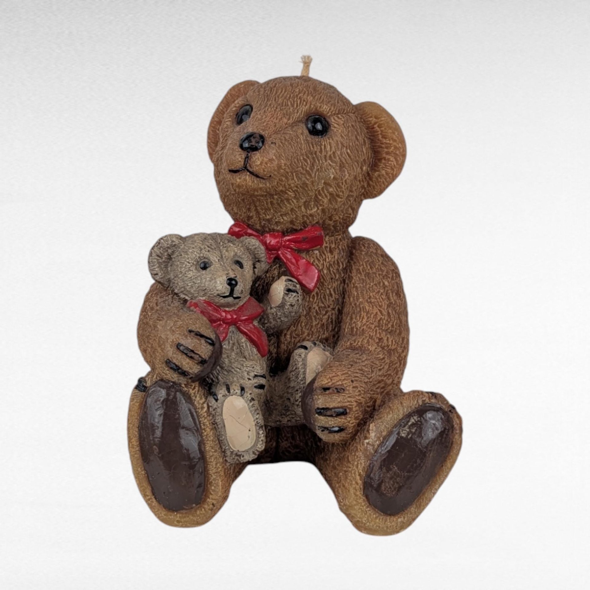 Vintage Teddy Bear Decor, Metal Bank, Resin Figurine, Bear Candle, Nursery Decor, Children's Room, Collectible