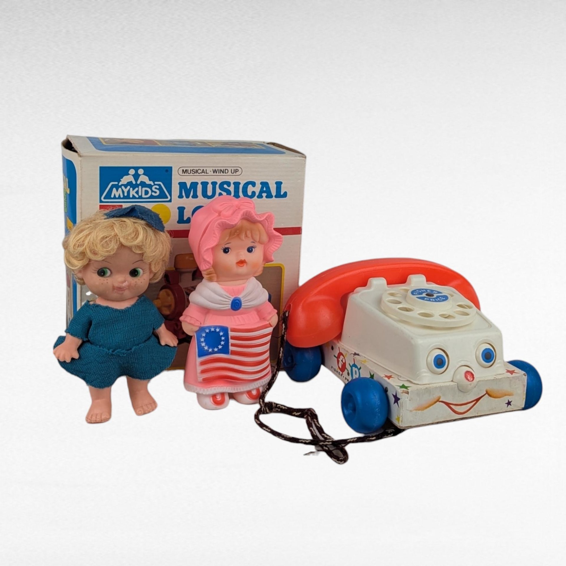 Vintage Toy Lot, Fisher Price Chatterphone, Musical Train, Betsy Ross Doll, Collectible Toys, Children's Toys, 1960s Toys, 1970s Toys