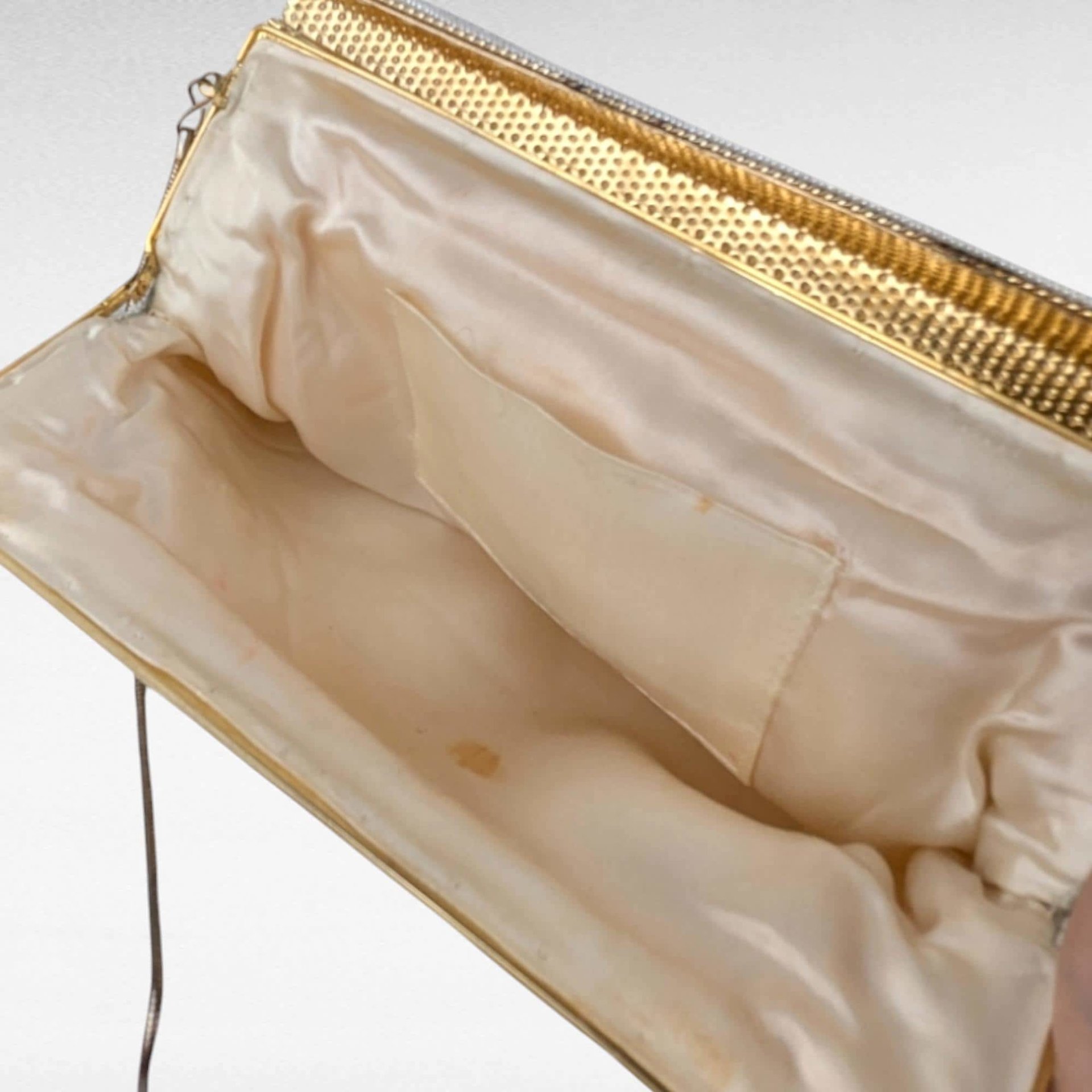 Vintage Hand Beaded Evening Bag, Creamy White, Formal Occasion Clutch, Wedding Guest Bag, Gift for Her