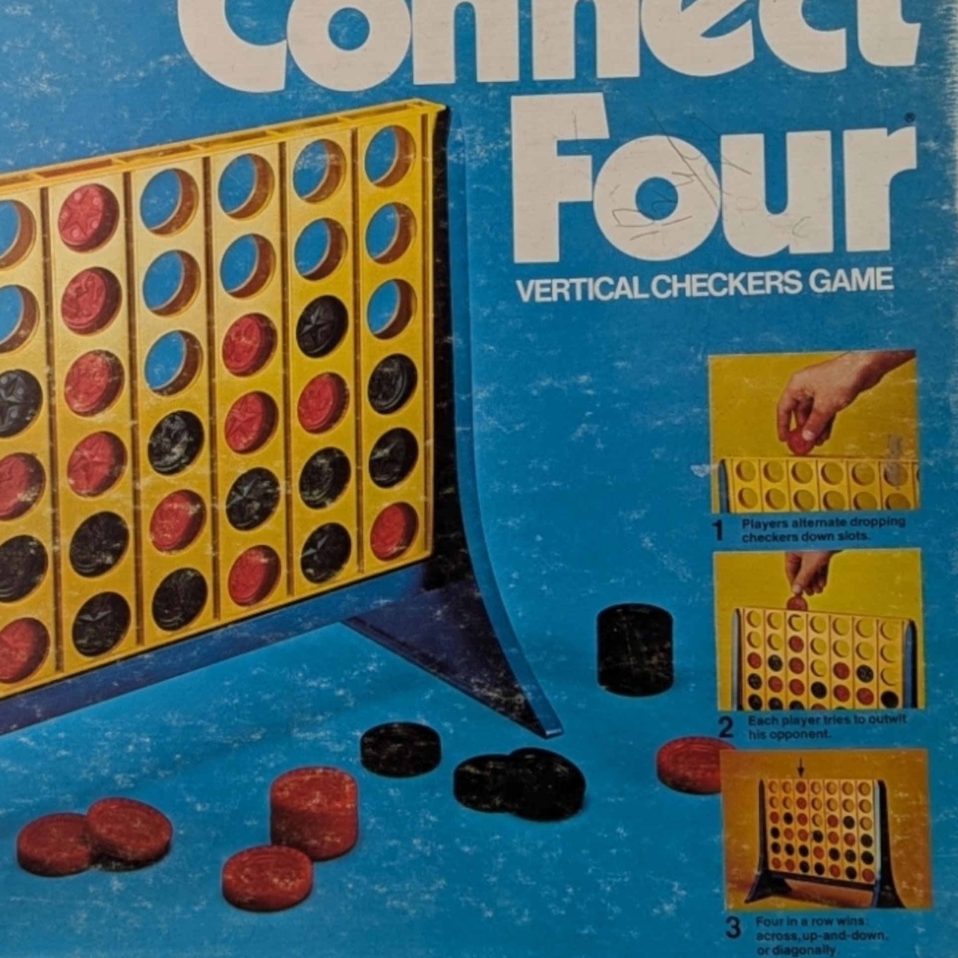 1974 Milton Bradley Connect Four Game, Vintage Board Game, Family Fun, Collectible Game, Retro Game Night, Gift for Game Collectors