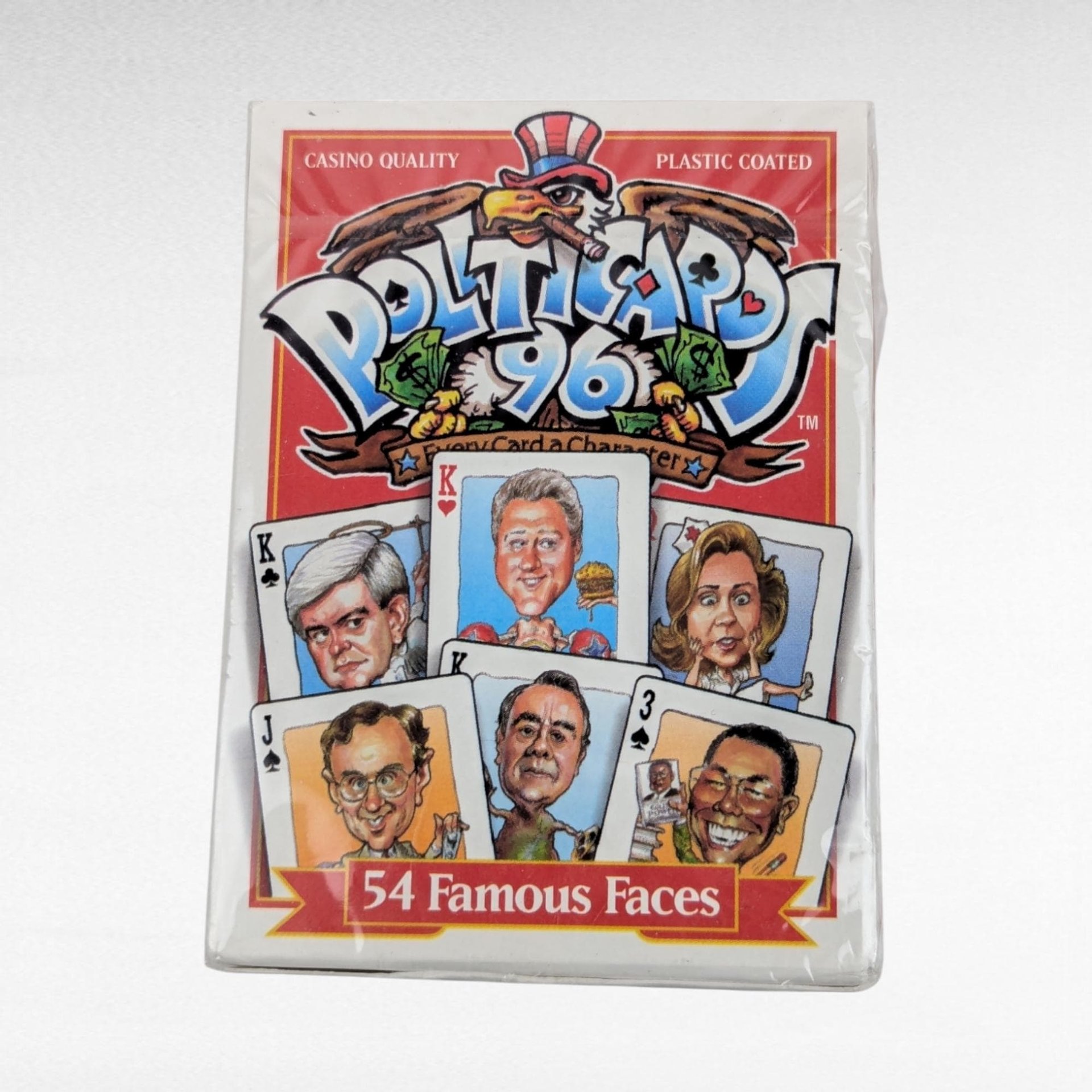 1996 Politicards Playing Cards, Sealed Deck, Vintage Collectible Cards, Political Memorabilia, Gift for Political Buffs