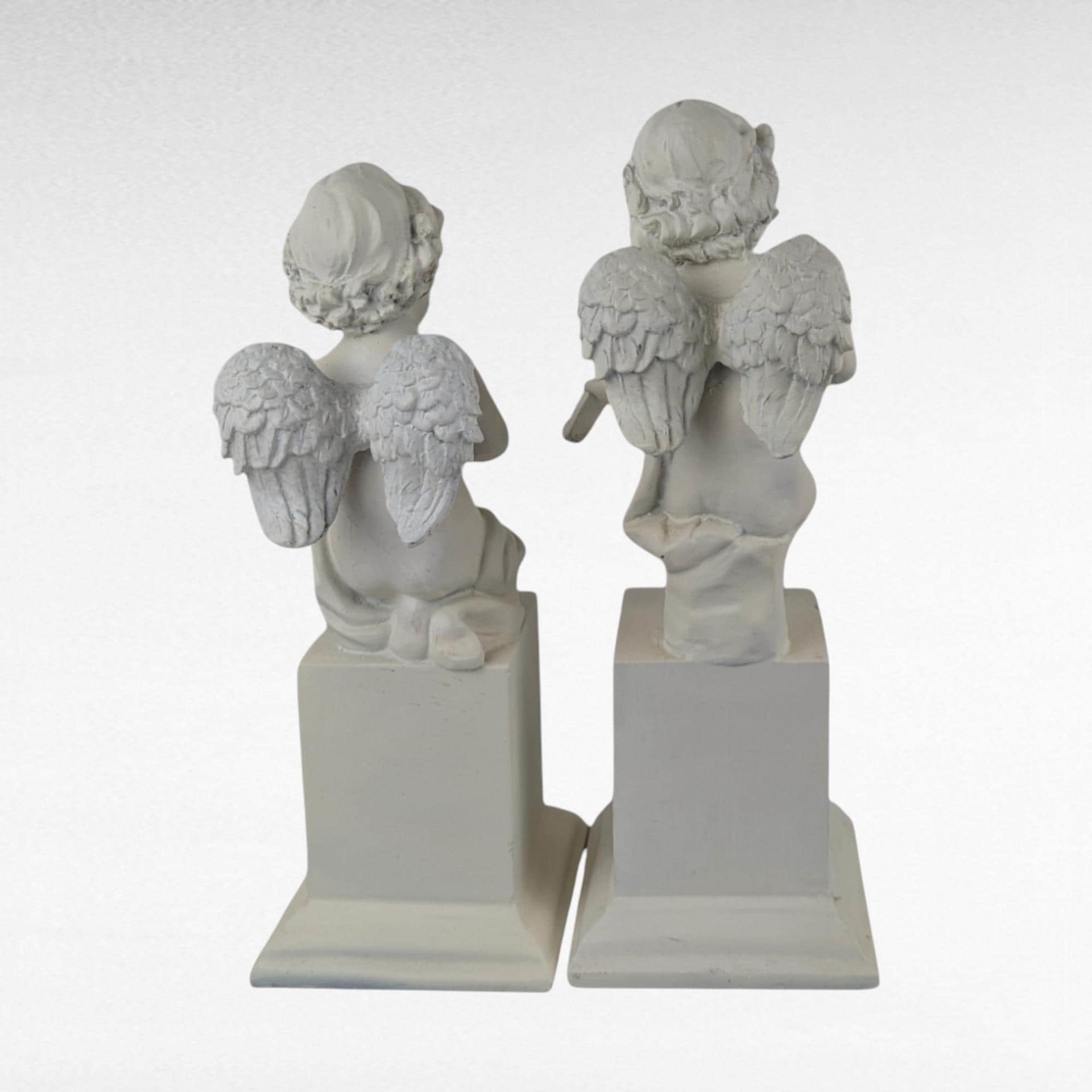 Vintage White Cherub Figurines, Musical Cherub Statues, Resin Cherub Decor, Angel Decor, Home Decor, Gift for Angel Lovers