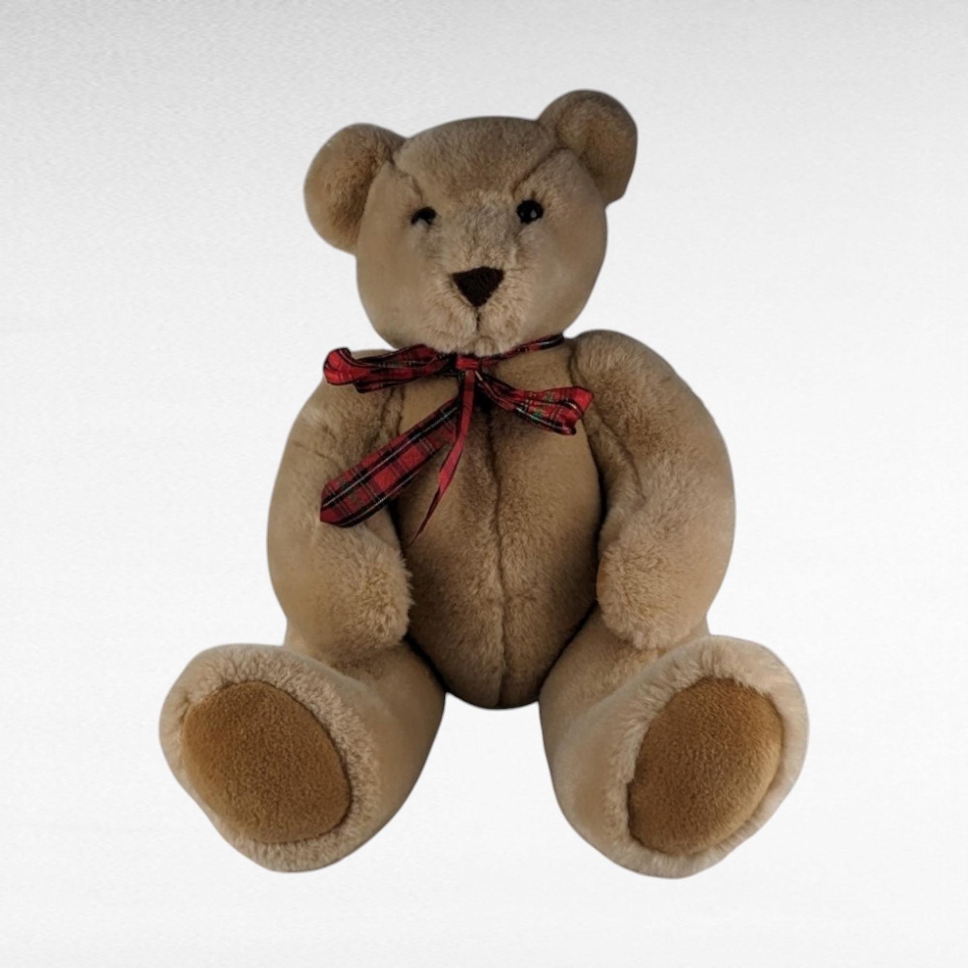 Vintage Tan Polar Puff Teddy Bear | 18-inch Plush Bear | Movable Limbs | Collectible Toy