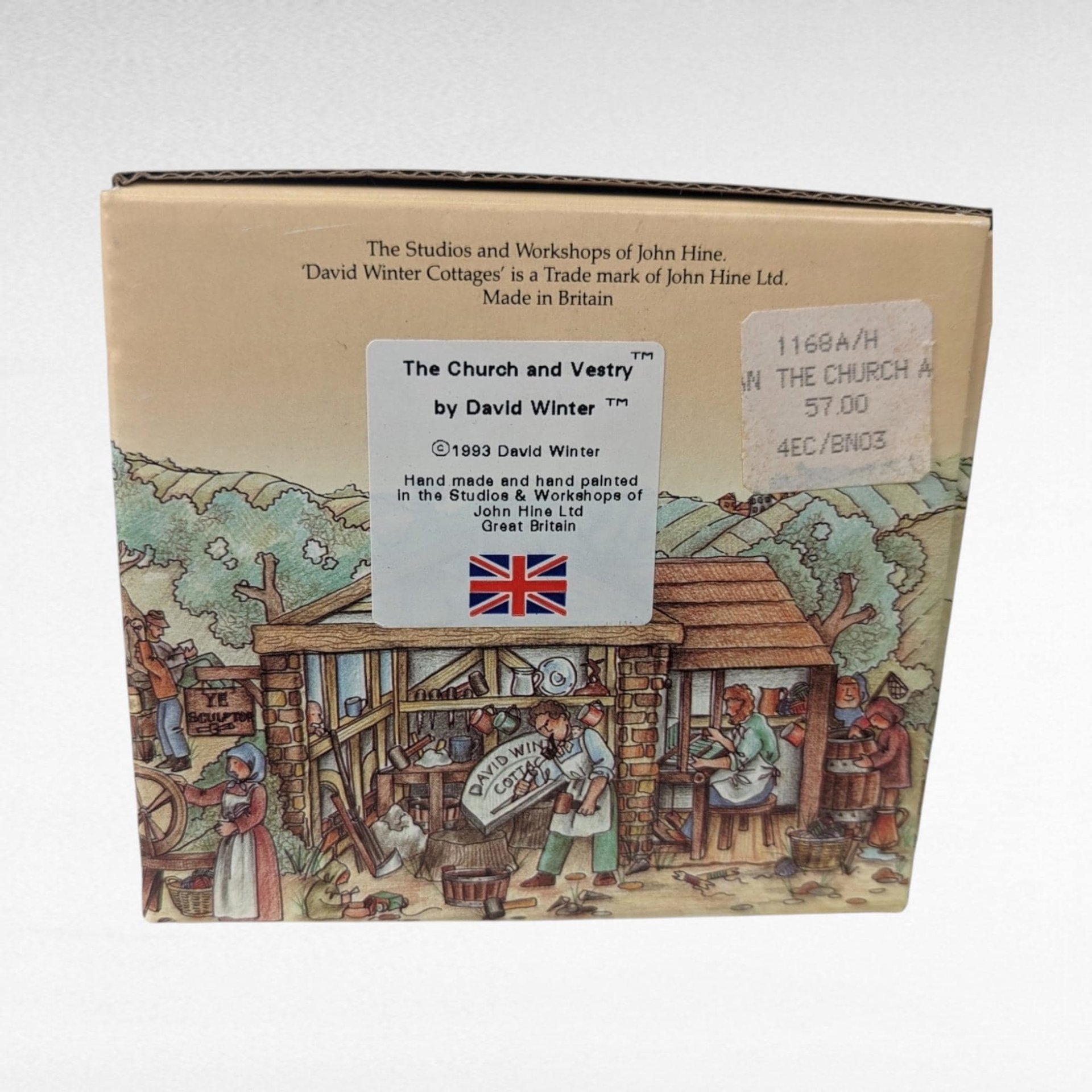 1993 David Winter The Church & Vestry Cottage, Collectible English Village, Miniature House, Gift for Collectors