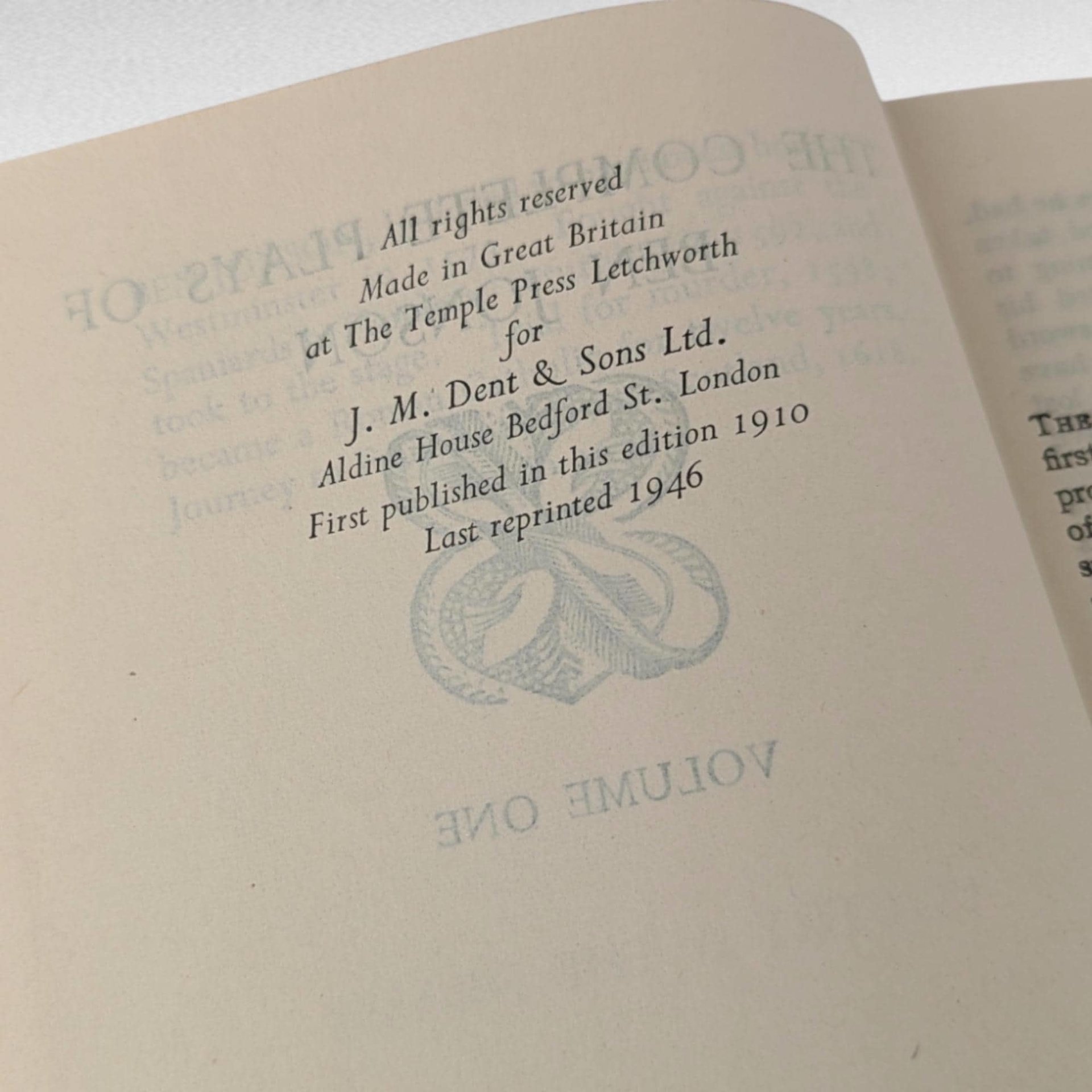 1946 Everyman's Library Ben Jonson Plays Vol. 1, English Drama, Gift for Scholar, Hardcover