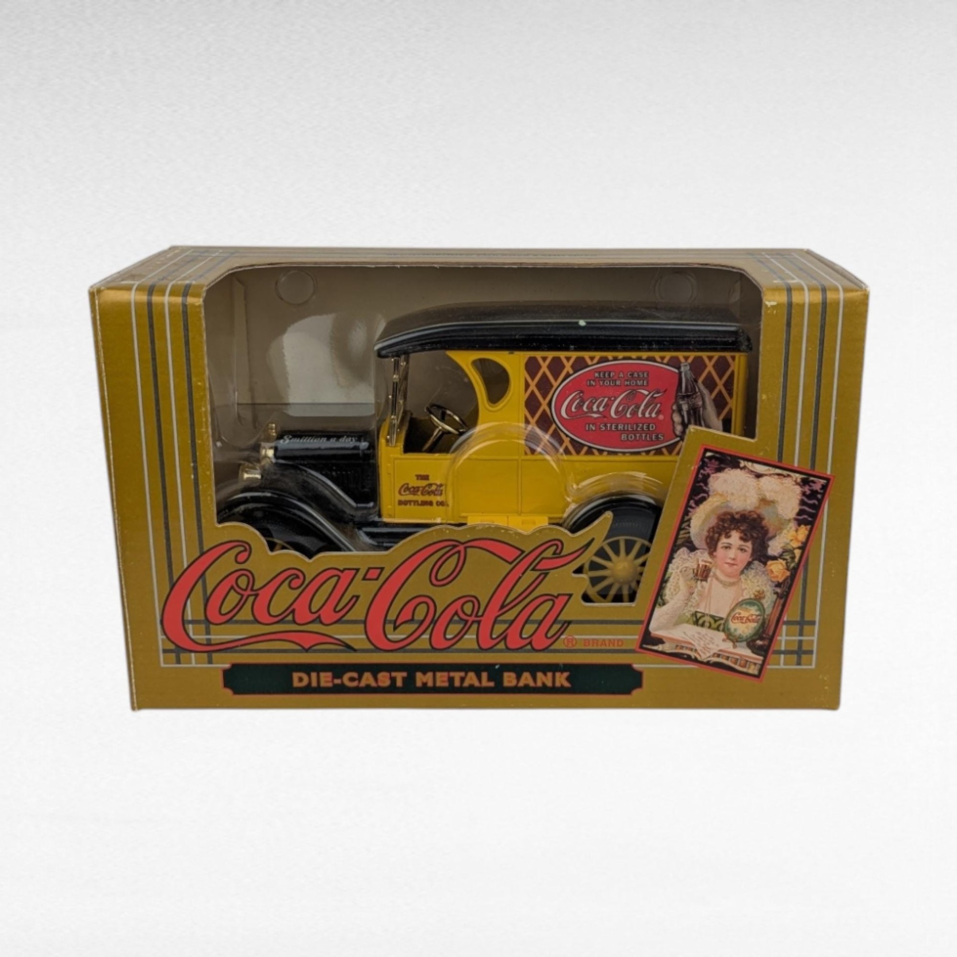Vintage Coca Cola Polar Bear Snowboard Toy & 1993 Die-Cast Metal Truck Bank, New in Box, Collectible Coca Cola Memorabilia