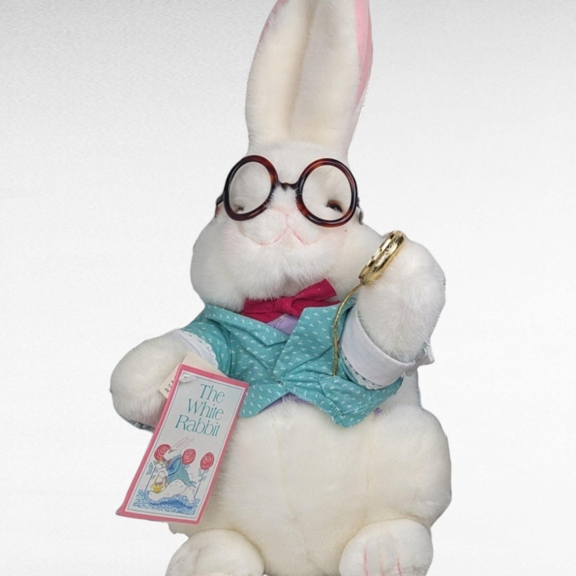 Vintage 1991 Target Plush White Rabbit, Alice in Wonderland, with Tags, Stuffed Animal