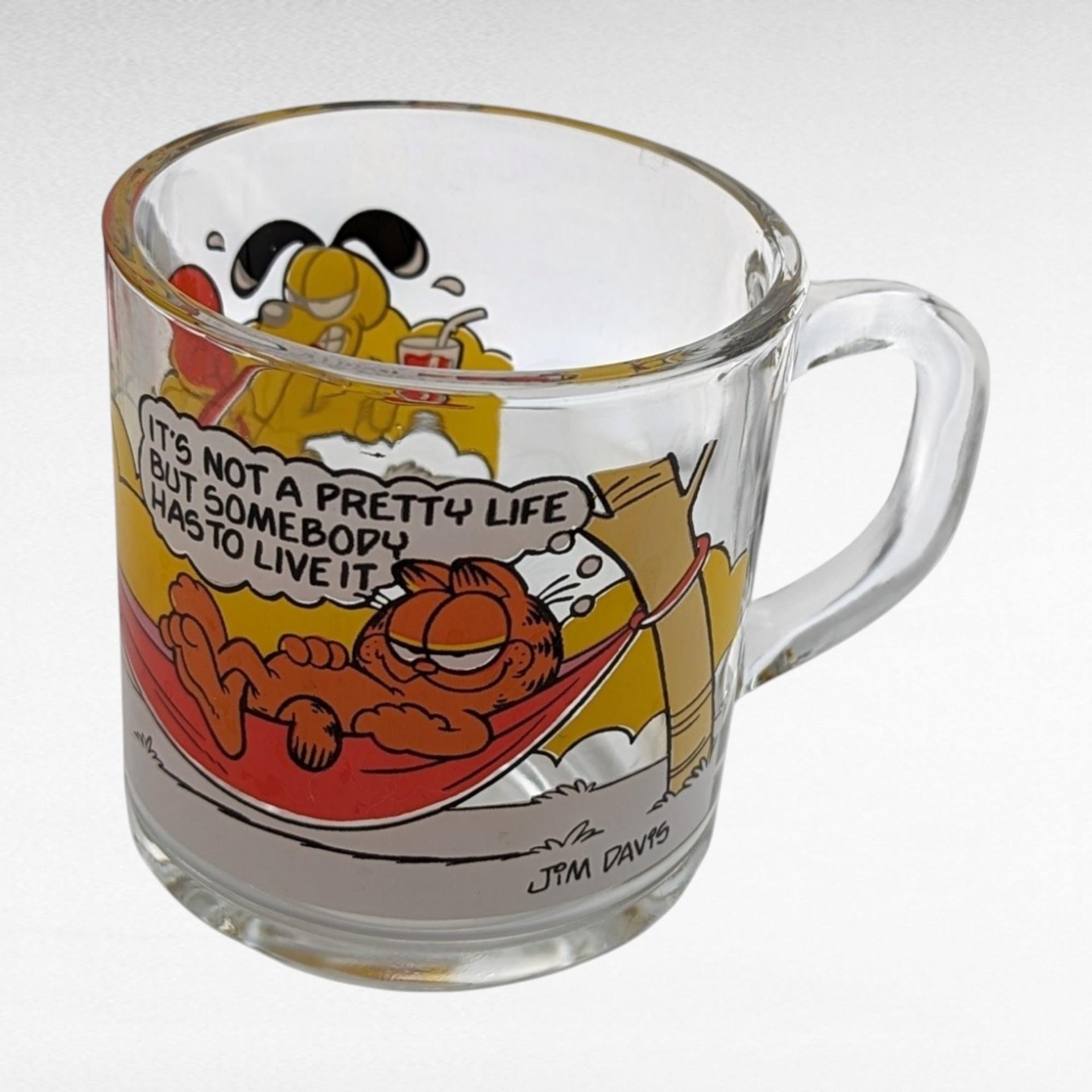Vintage Garfield Glass Mugs, 1978 "It's Not a Pretty Life" & "Rises to the Occasion", Collectible Cartoon Glasses, Gift for Garfield Fans