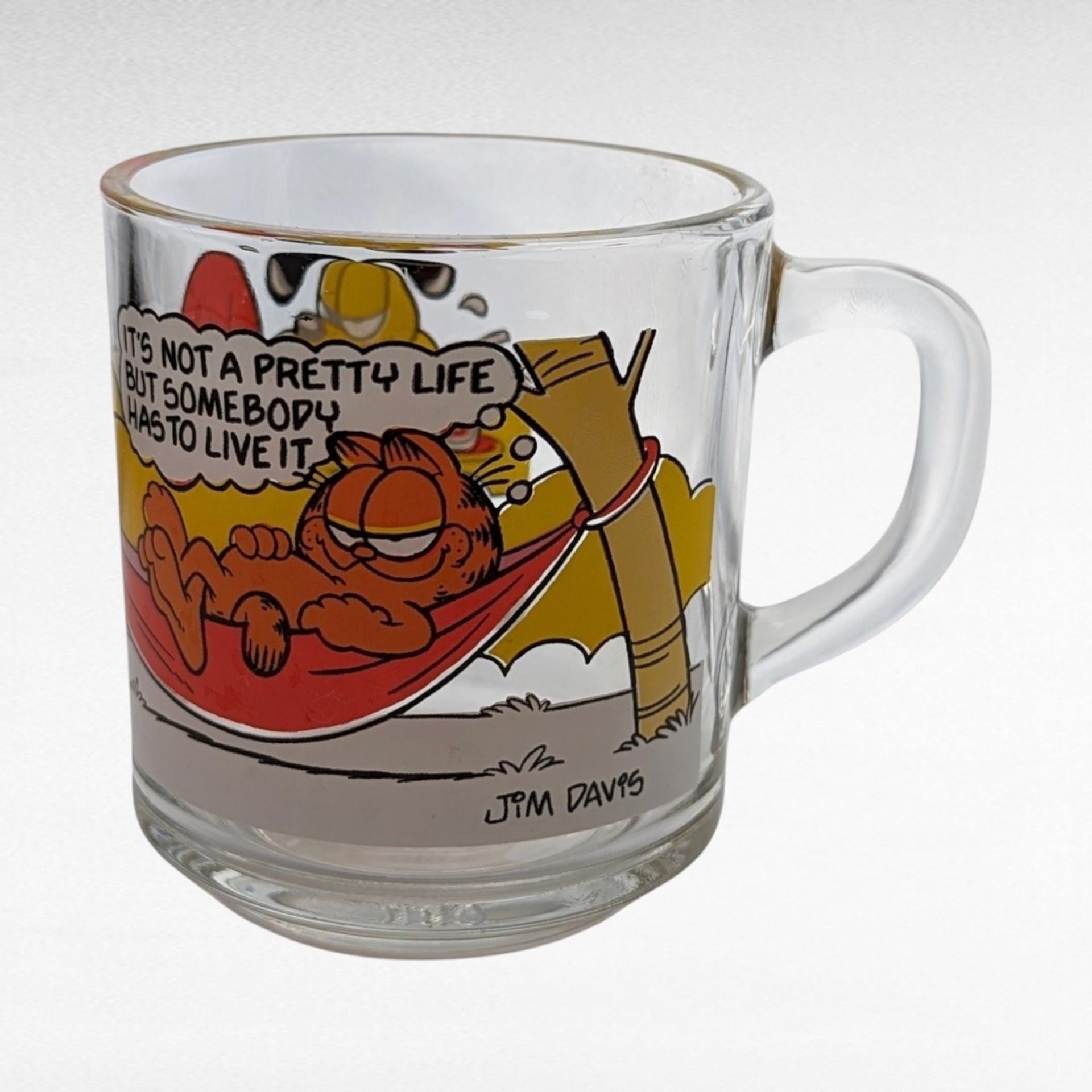Vintage Garfield Glass Mugs, 1978 "It's Not a Pretty Life" & "Rises to the Occasion", Collectible Cartoon Glasses, Gift for Garfield Fans