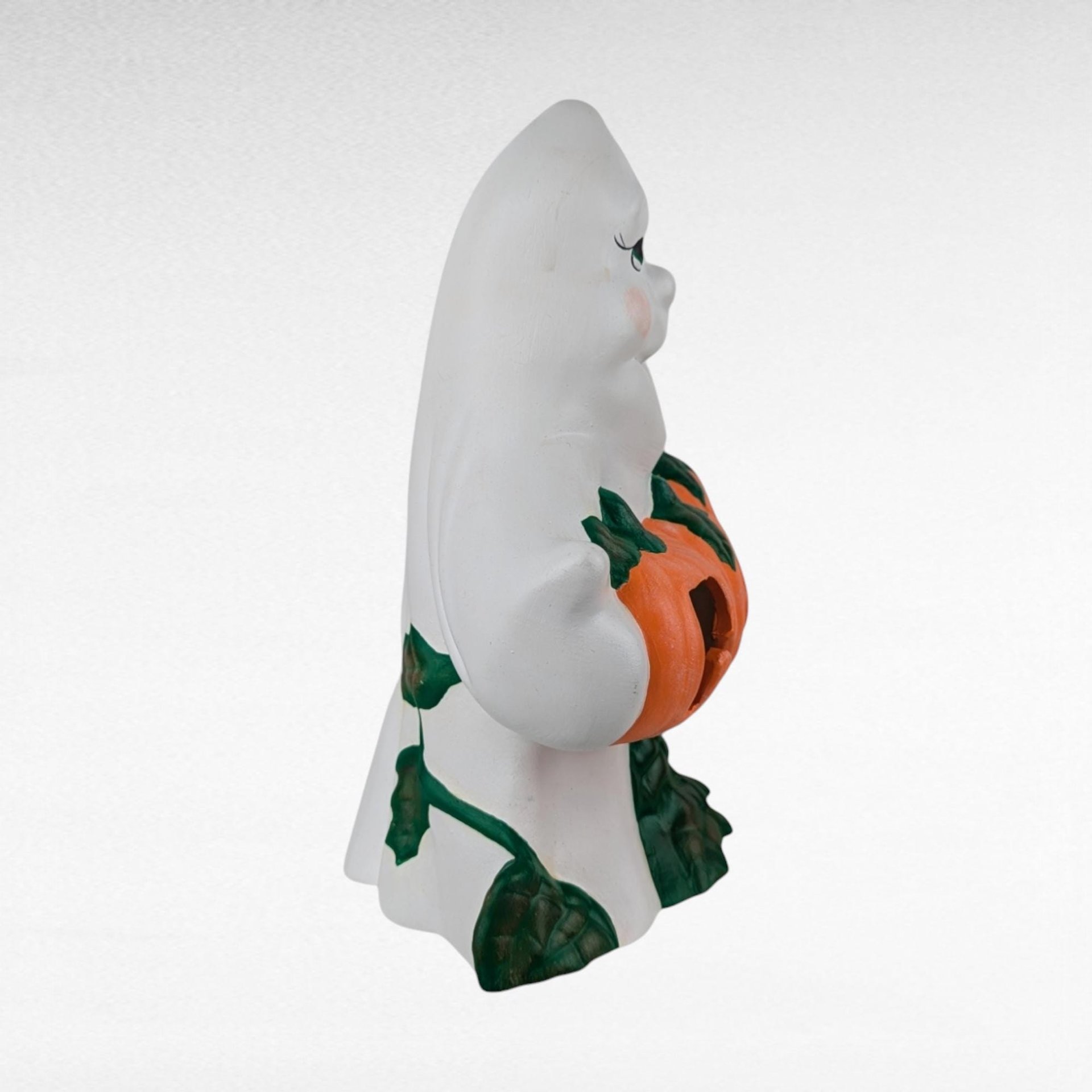 Vintage Ceramic Ghost Light, Halloween Decoration, Spooky Decor, Night Light, Gift for Halloween Lover