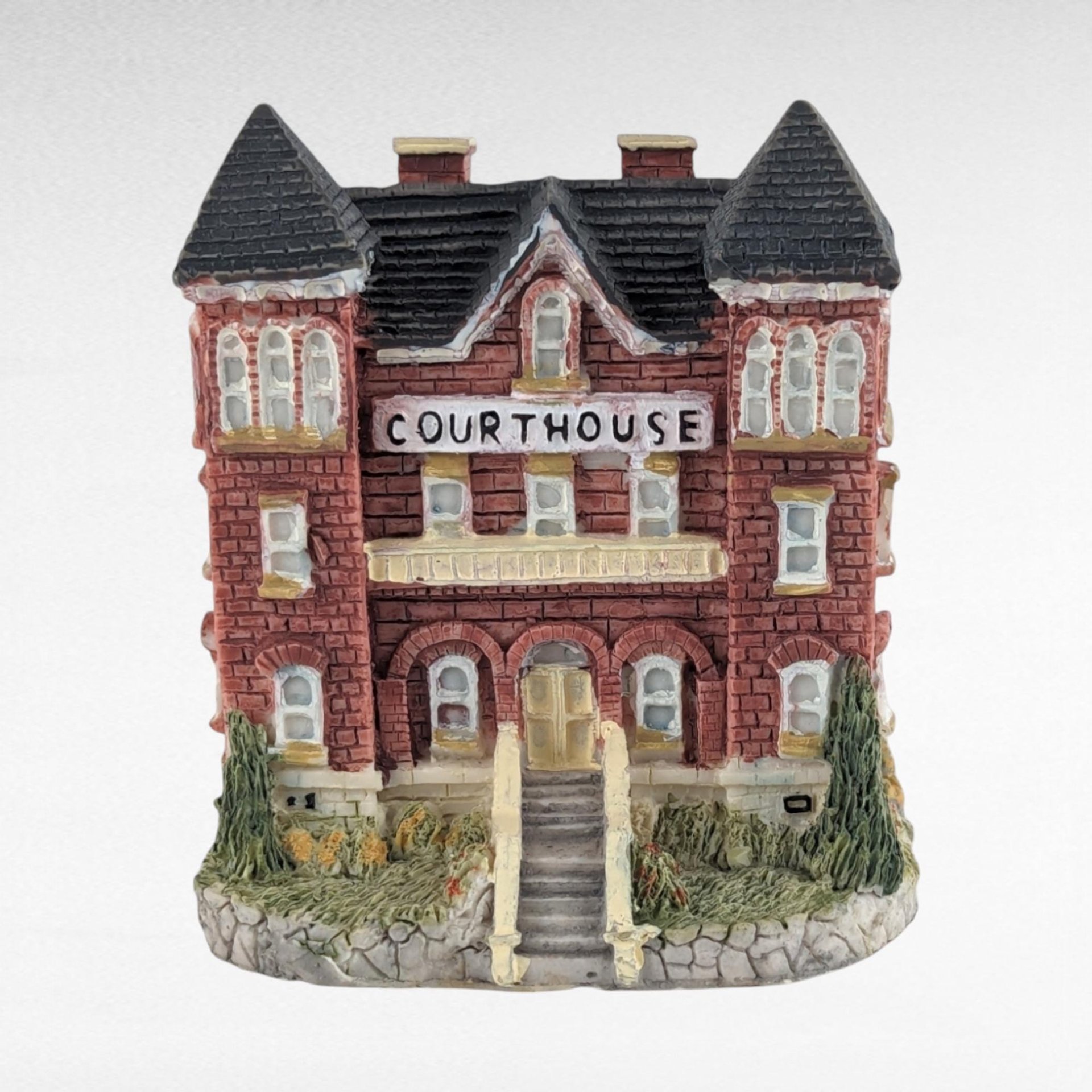 Vintage Liberty Falls Village Figurines, 7 Piece Set, Barber Shop, Firehouse, Shops, Courthouse, Collectible Miniatures, Gift for Collector