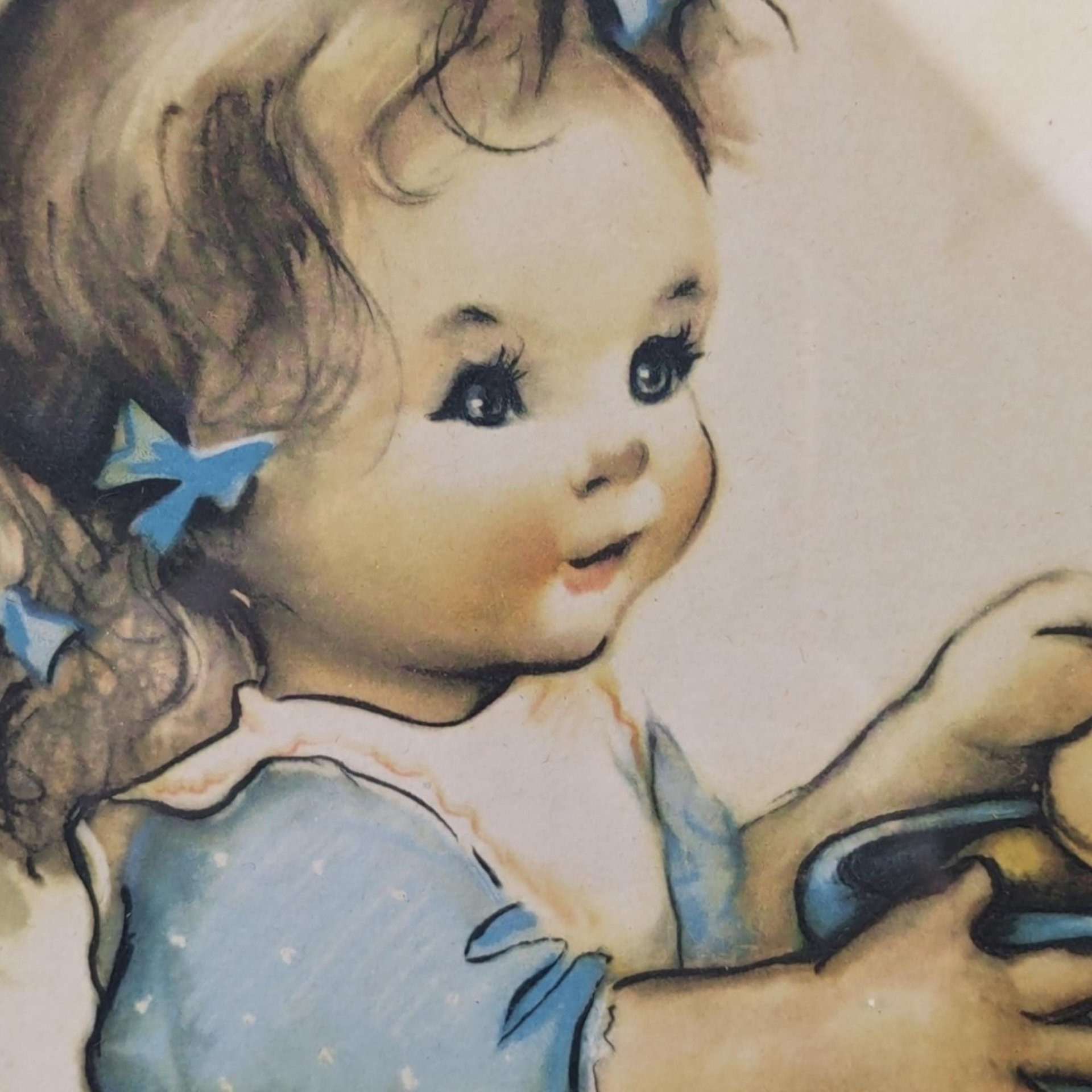 Vintage Herbert Dubler "Helping Herself" Framed Print | Girl with Cookie Jar Art | Children's Room Decor | Wall Decor | Retro Art