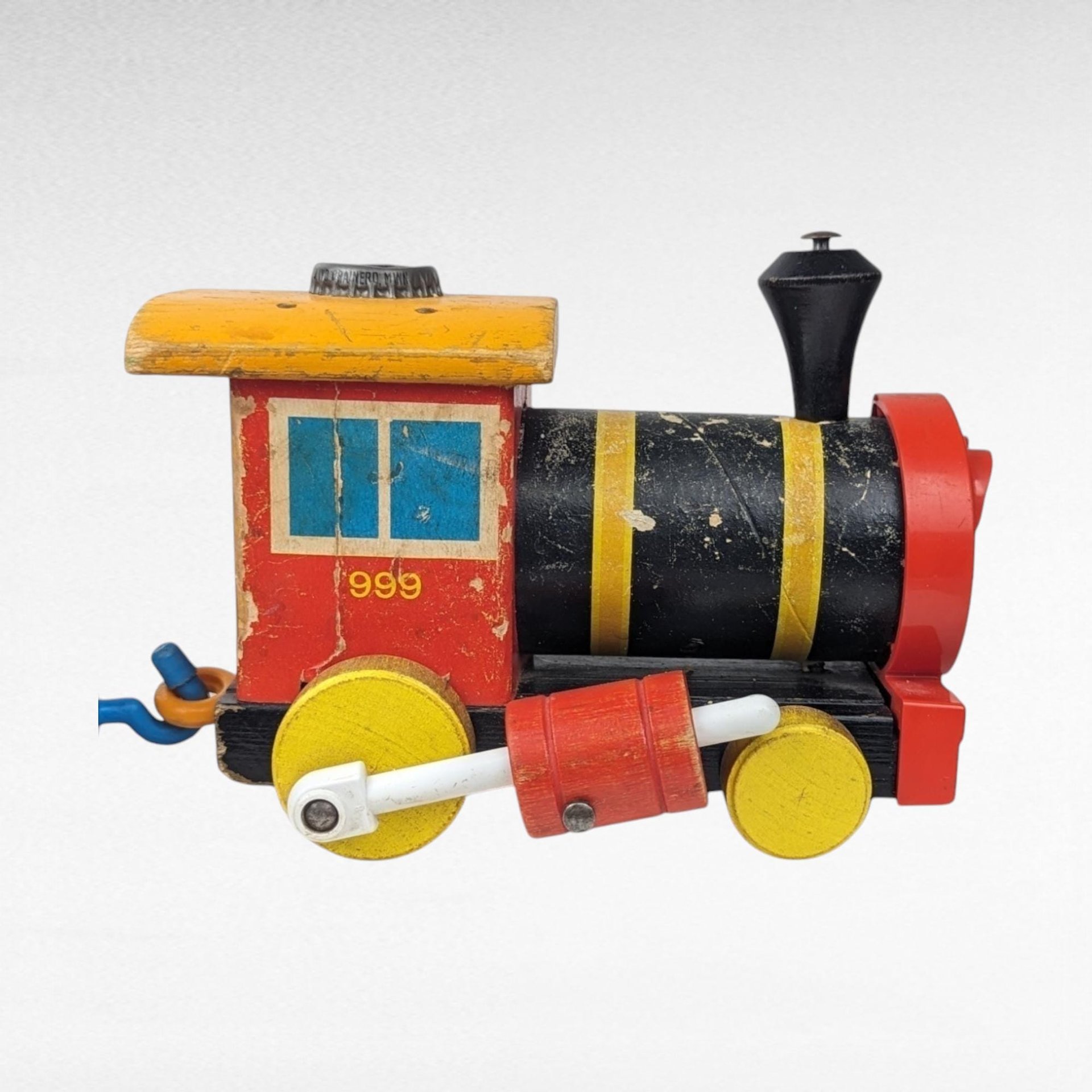 Vintage Fisher Price Huffy Puffy Train | Wooden Pull Toy | Classic Toy | 1960s Toy | Collectible Toy Train