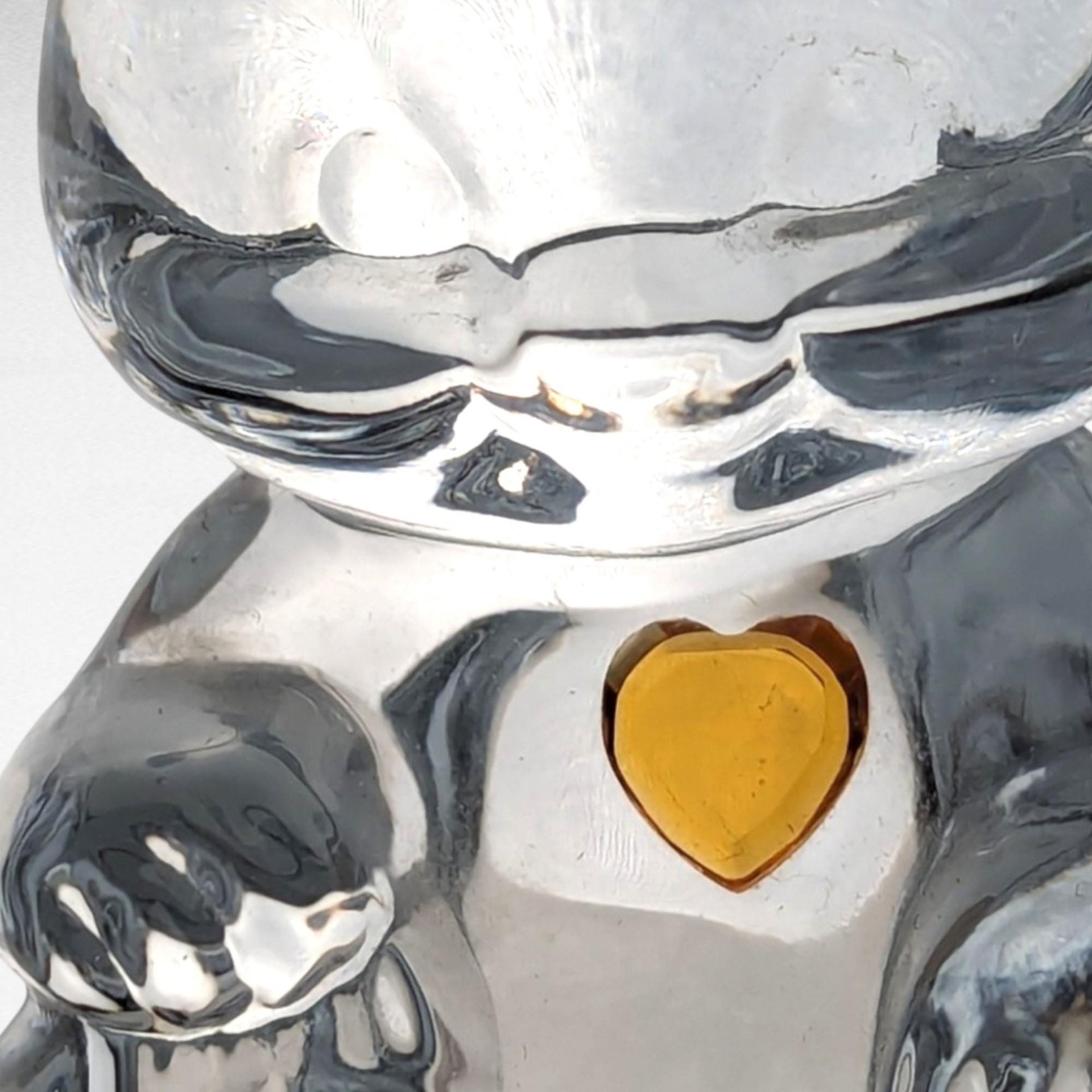 Fenton Clear Glass November Birthday Bear Figurine | Art Glass Collectible | Birthday Gift | Animal Figurine