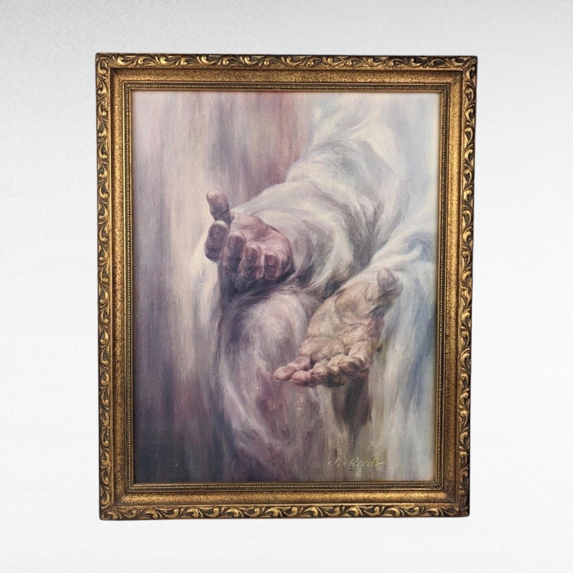 1967 J Reed "Come Unto Me" Framed Lithograph | Religious Art | Jesus Christ Art | Vintage Christian Wall Decor | 16x13 inches