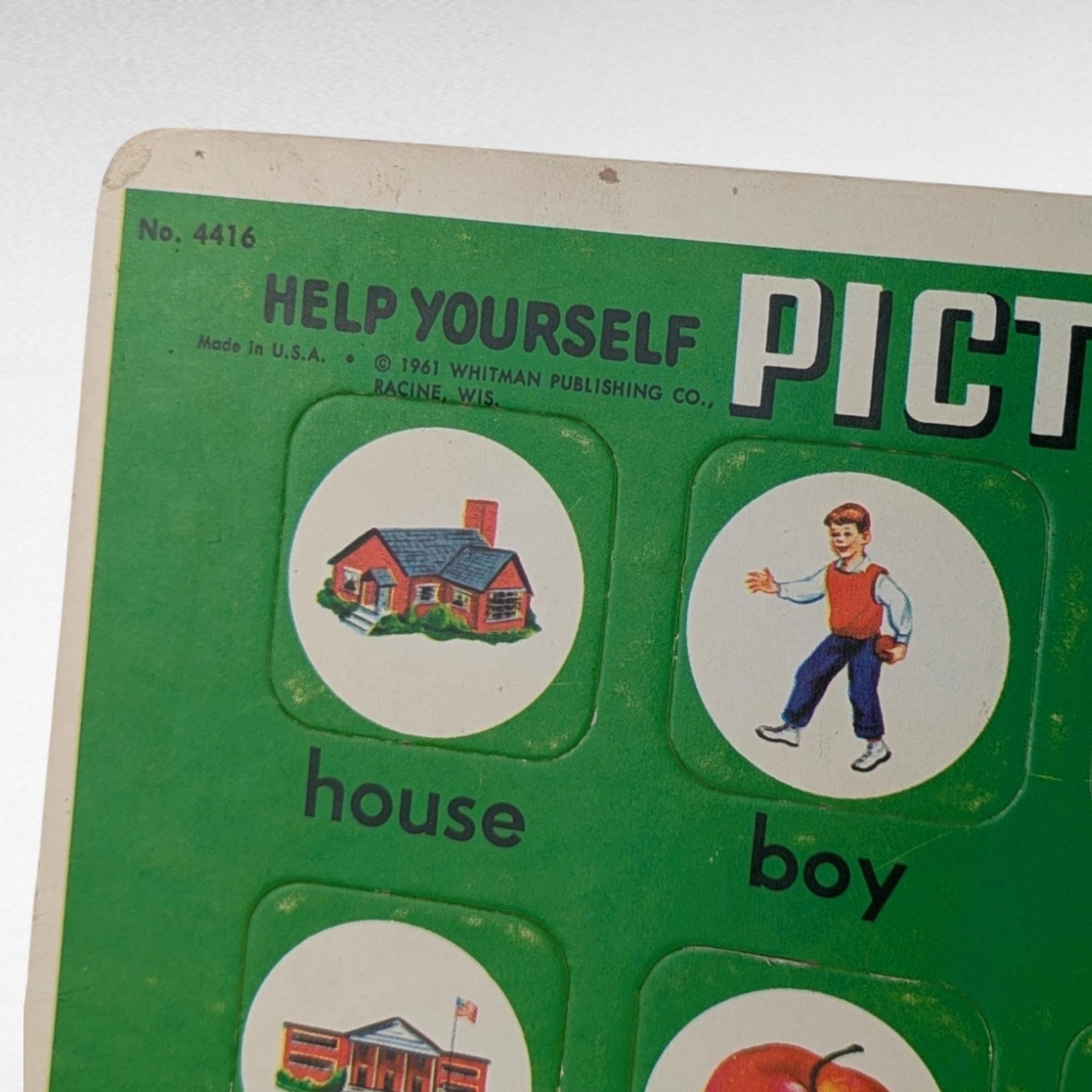 Vintage Whitman Help Yourself Picture Word Puzzles, 1961 No. 1 & 3, Educational Toys, Preschool Learning, Kids Room Decor