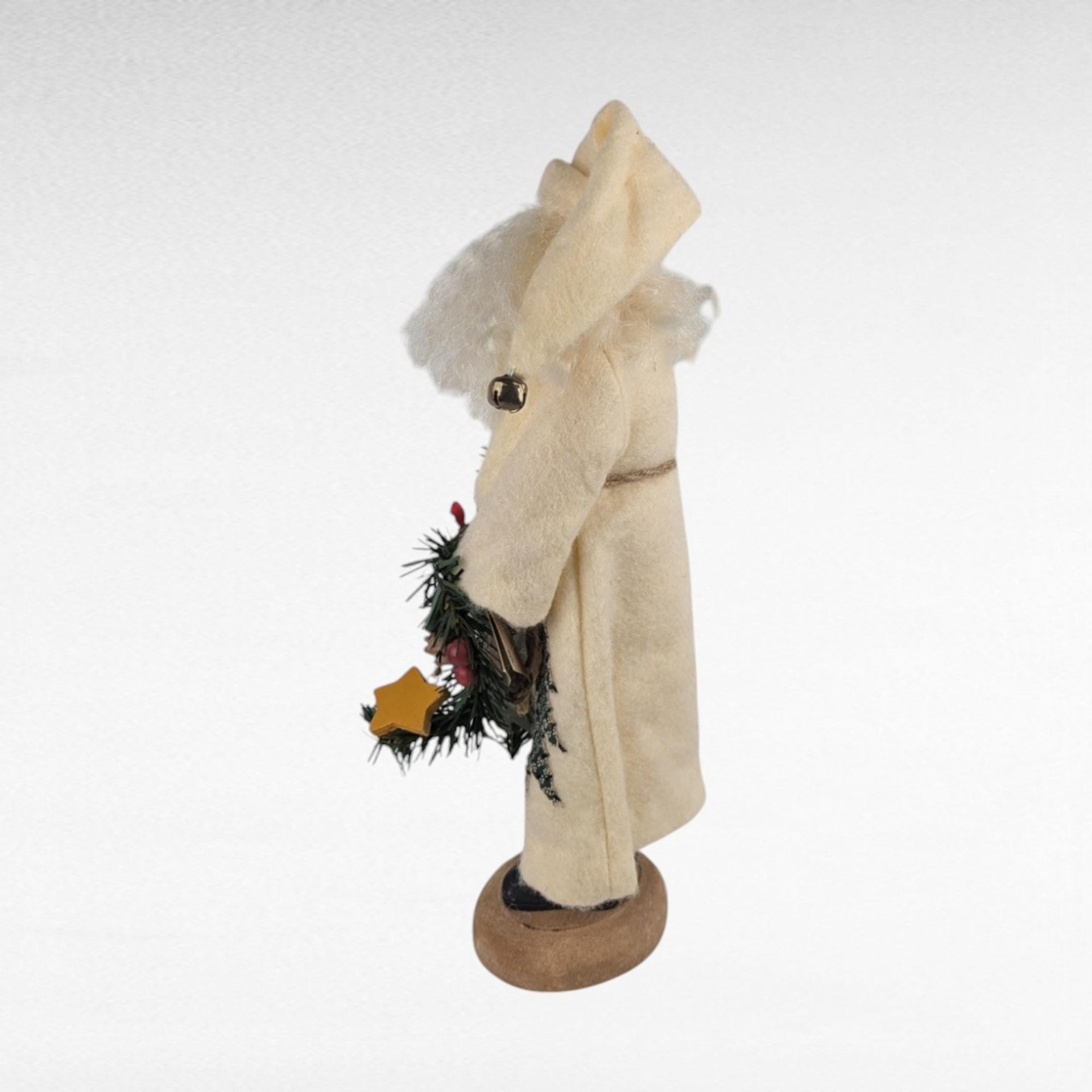 Vintage Off White Santa Figure, 12.5" Neutral Toned Santa, Rustic Christmas Decor, Unique Santa Figurine, Gift for Santa Collector