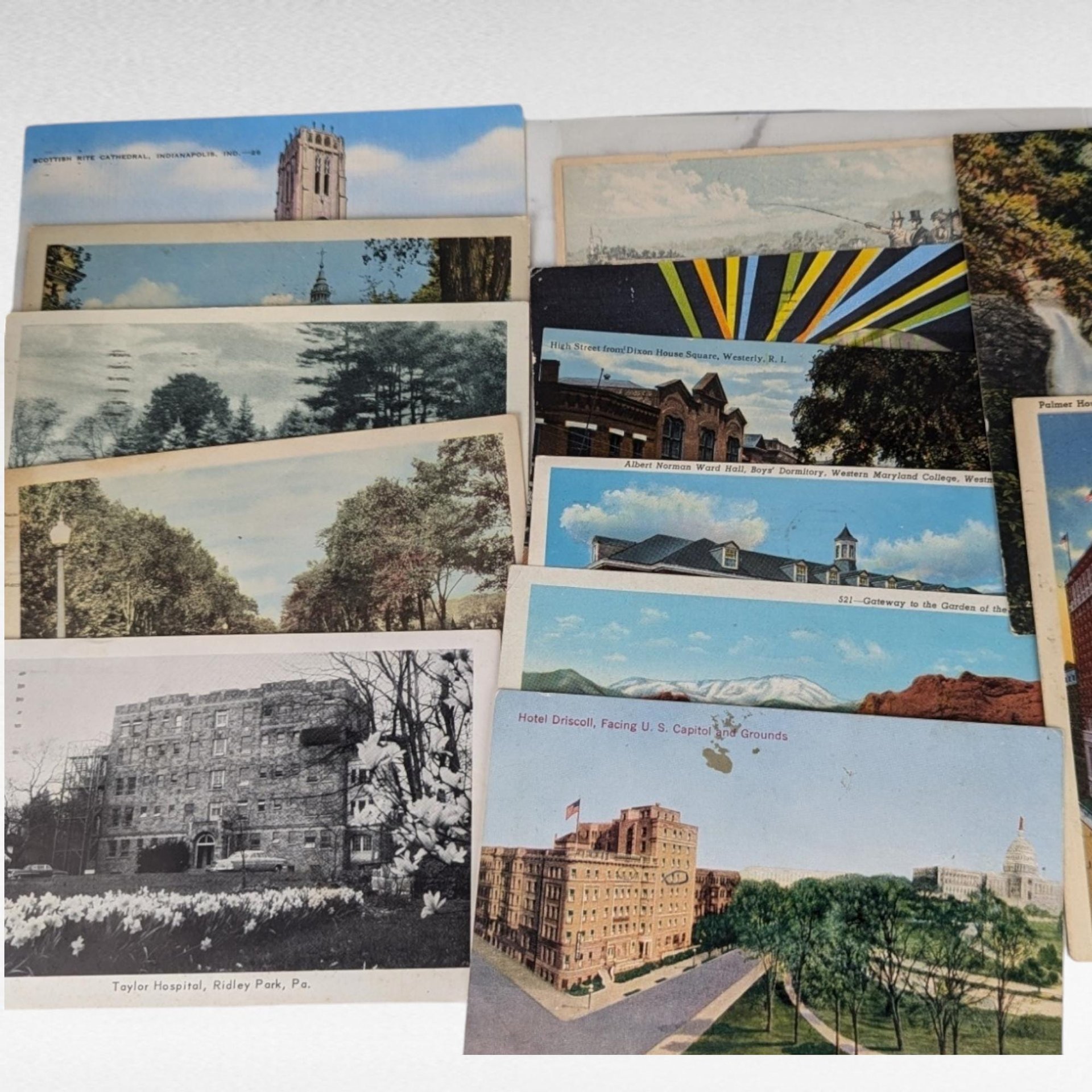 Grab Bag of 40 Vintage Postcards, Assorted Locations, Travel Memories, Ephemera Lot, Postcard Collection, Junk Journal, Mixed Postcards