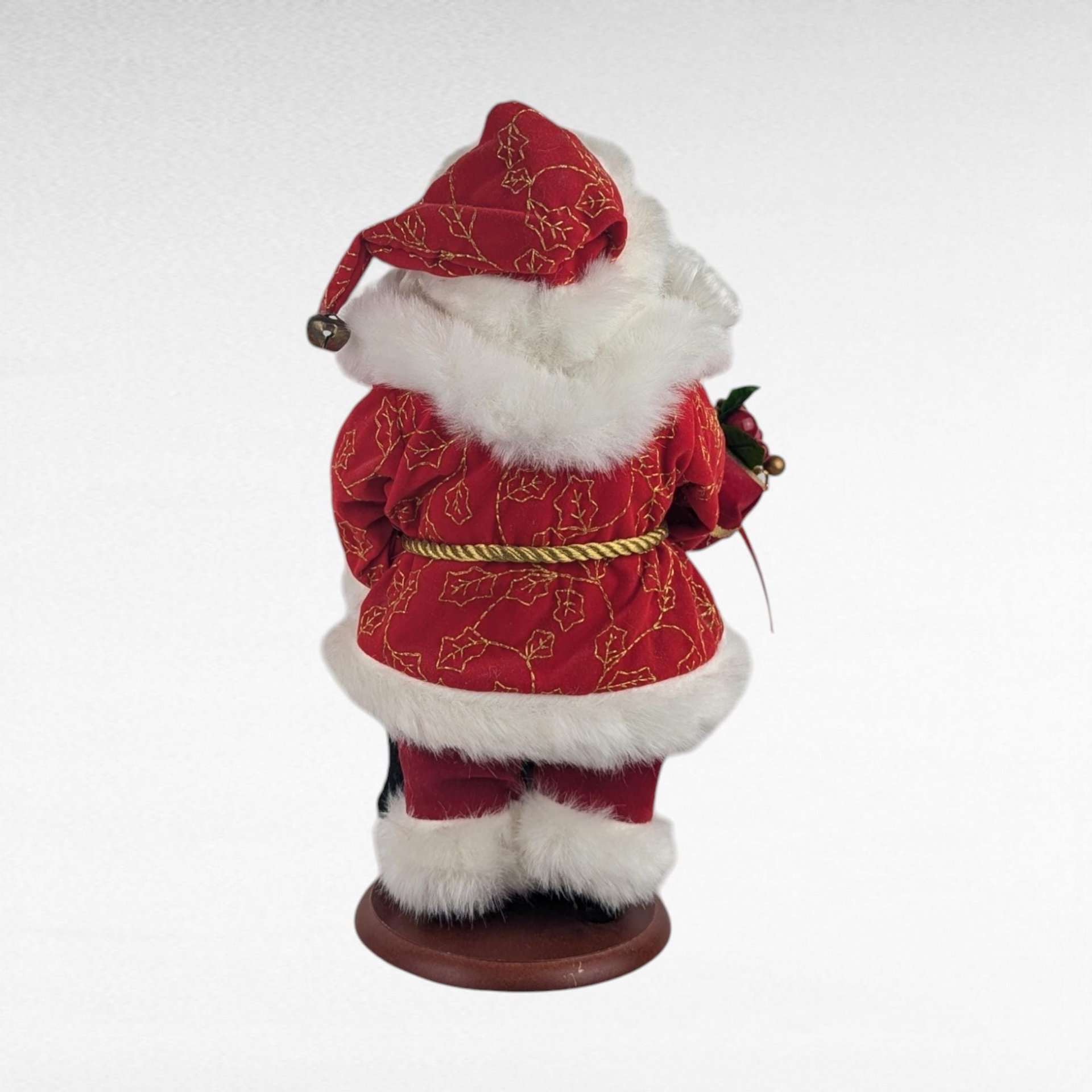 Vintage Santa with Bag and Bells Figure, 12", Christmas Decor, Holiday Collectible, Gift for Santa Collector