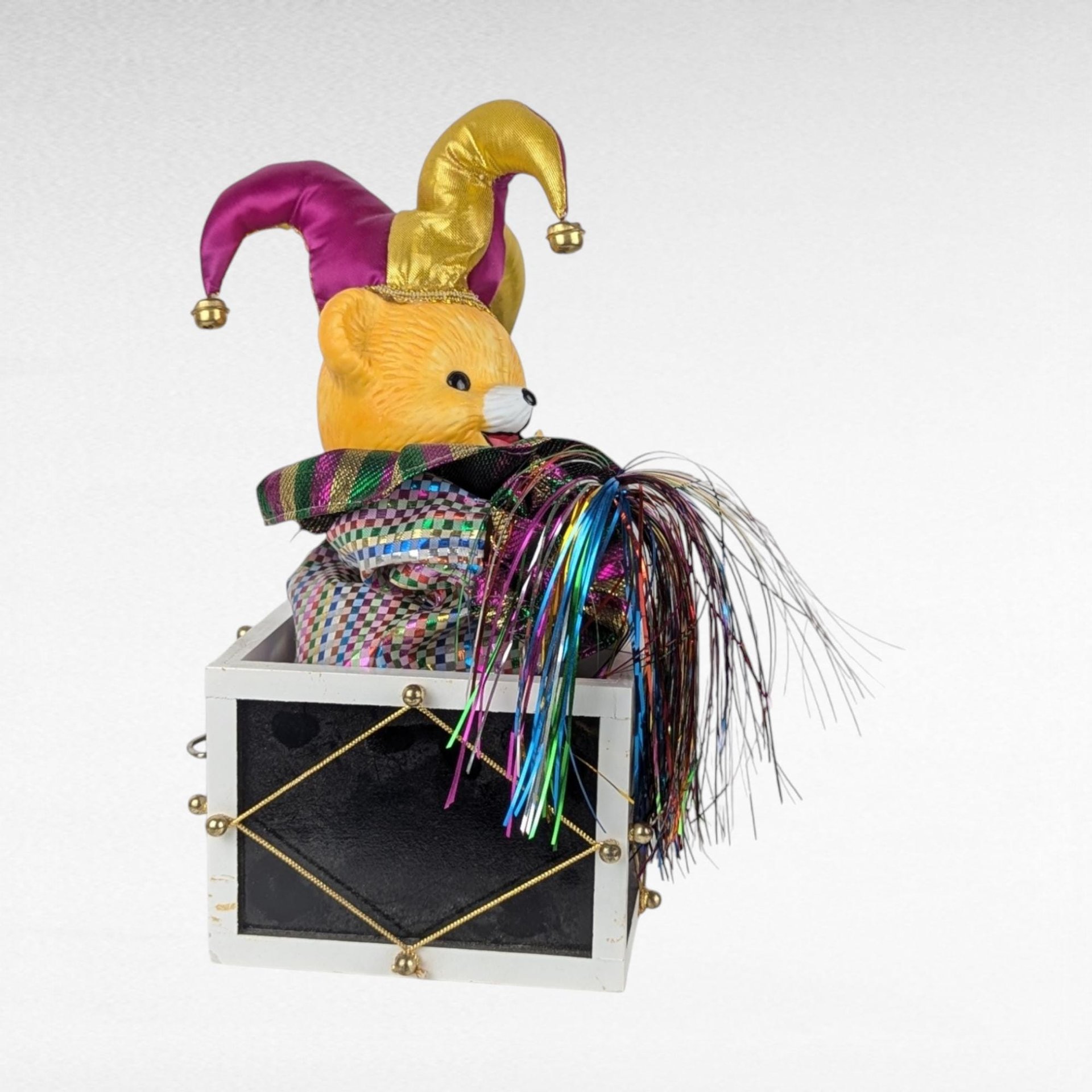 1989 San Francisco Music Box Jester Bear, Vintage Music Box, Animated Jester Bear, Collectible Music Box, Unique Gift, Children's Decor