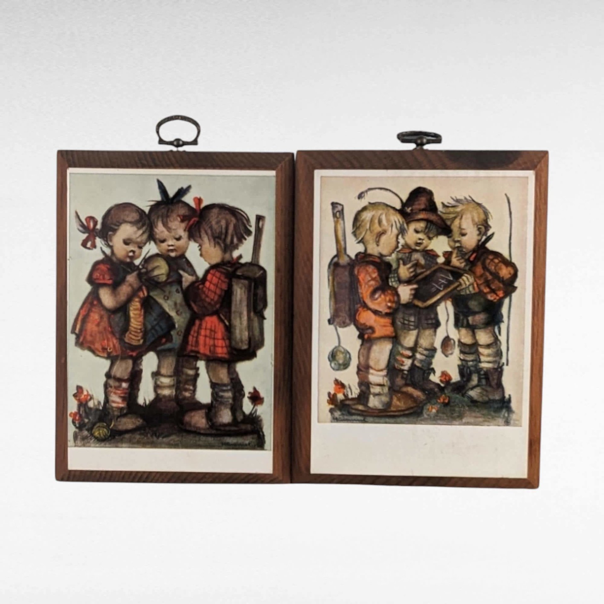 Vintage 1981 ARS Hummel Prints on Wood, Wall Hangings, 6.5x4.75", Goebel, Gift for Hummel Collector, Nursery Decor