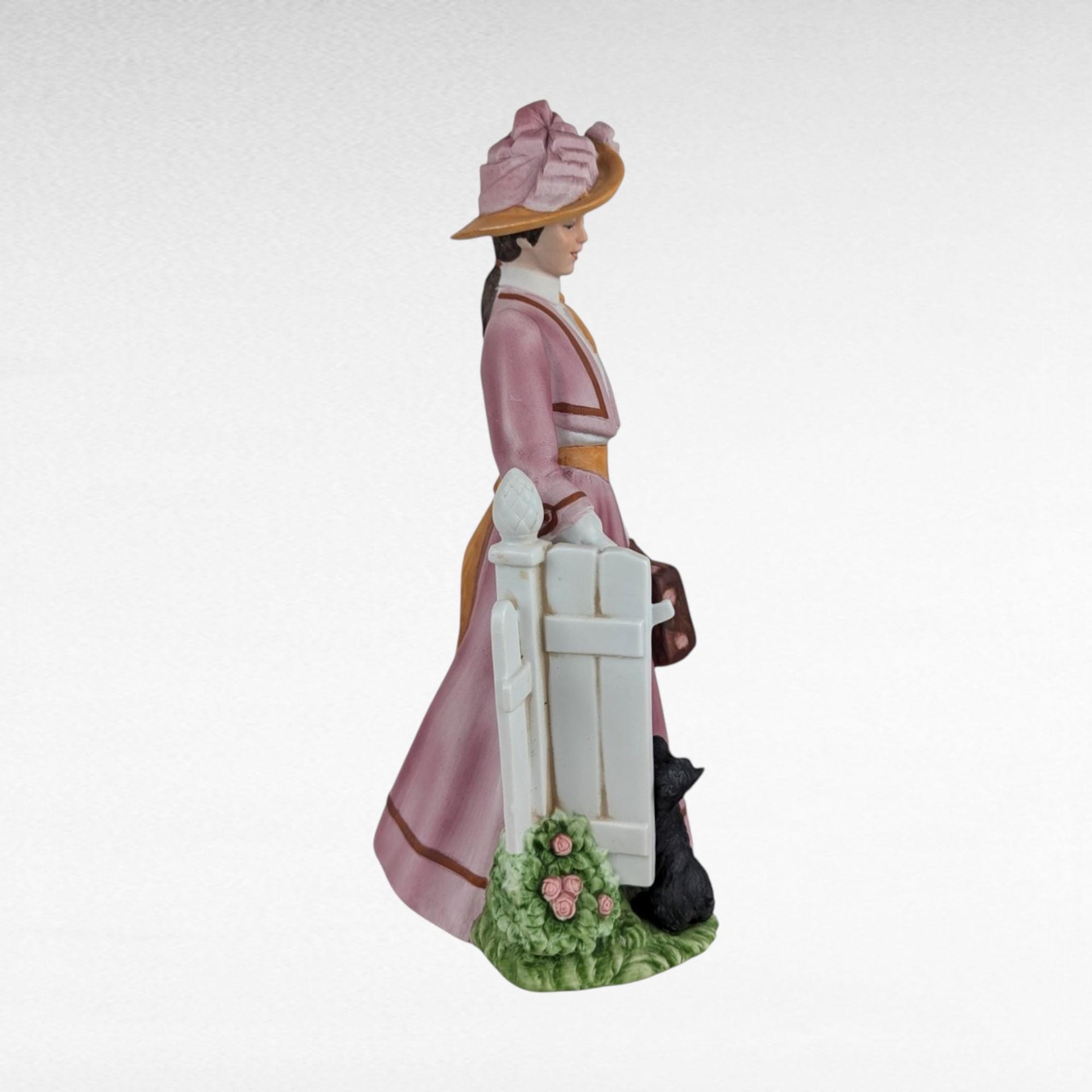 1983 Avon Mrs. Albee Award Figurine, Vintage Avon Collectible, Woman with Dog, Sales Achievement Award, Ceramic Figurine