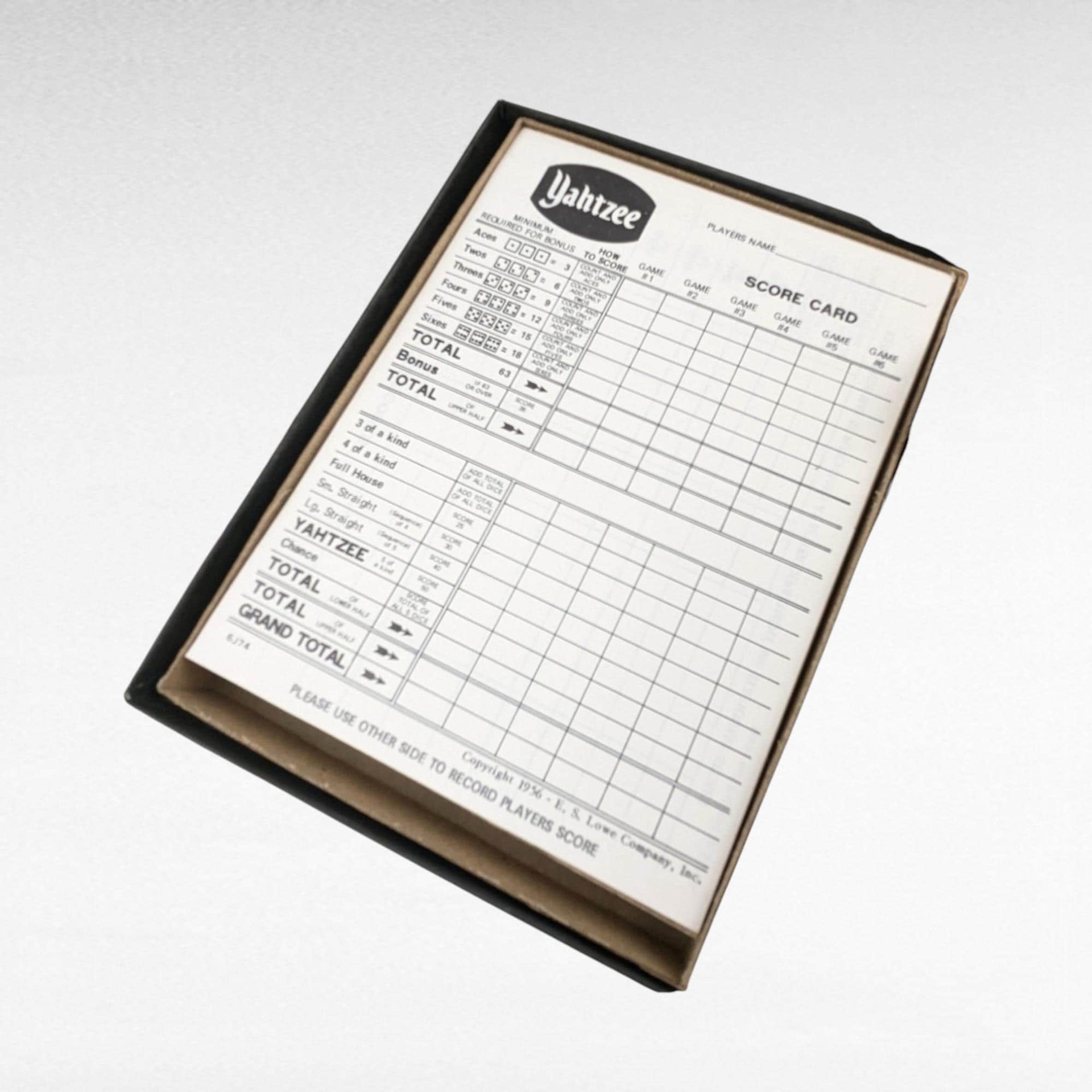 Vintage Lowe Yahtzee Game, Dice Game, Family Game, Collectible Game, Retro Game, 1950s