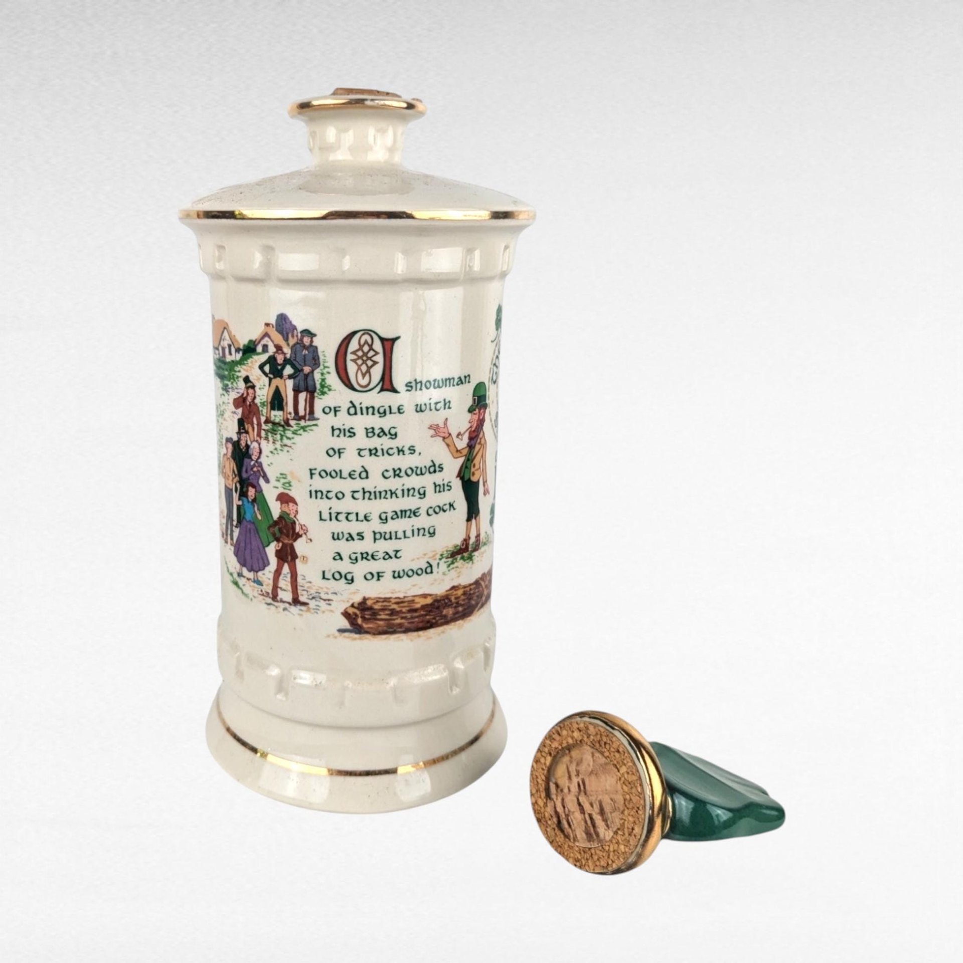 1977 Old Fitzgerald "The Four-Leaved Shamrock" Decanter, Vintage Whiskey Decanter, Irish Charm, Collectible Decanter, Empty Bottle