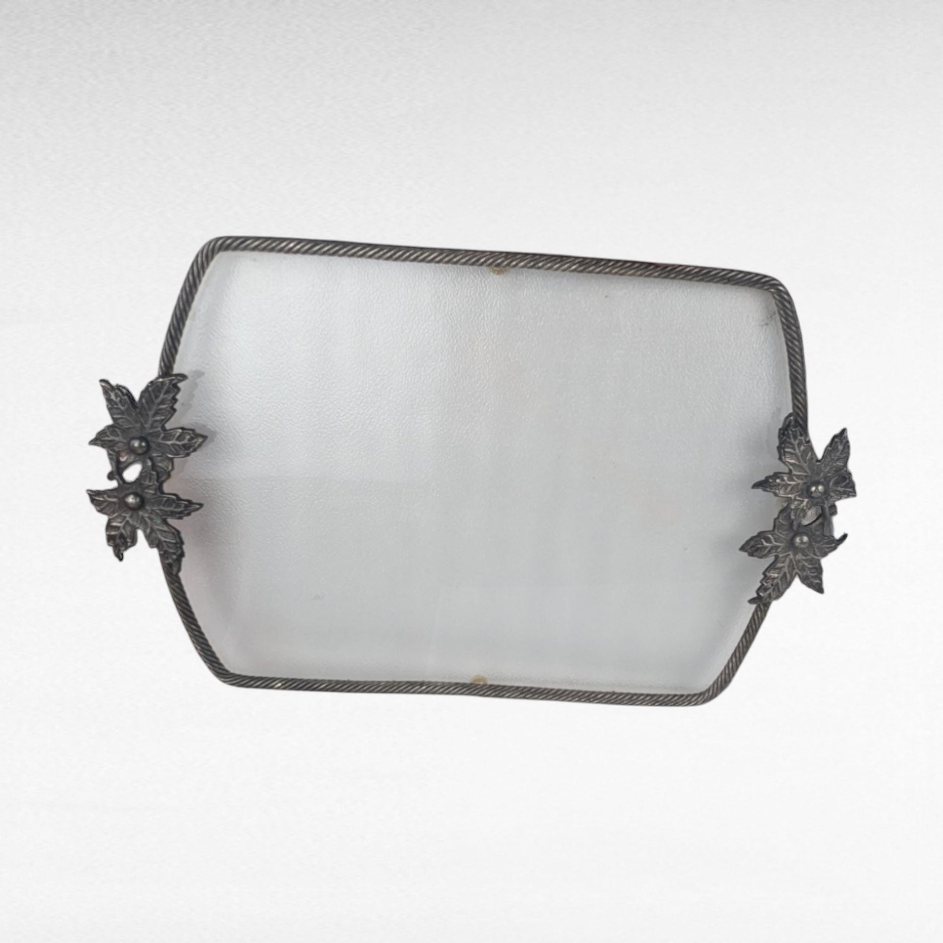 Vintage Pewter Serving Tray with Bumpy Plexiglass Center, 15x9 Inch Decorative Tray, Unique Serving Platter, Gift for Hostess