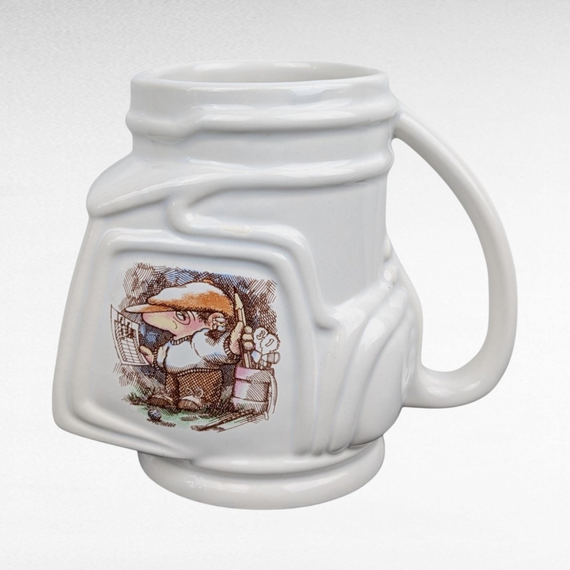 Vintage Retirement Bank & Golf Mug Set, Lefton Piggy Bank, Funny Golfer Mug, Gift for Retiree, Man Cave Decor