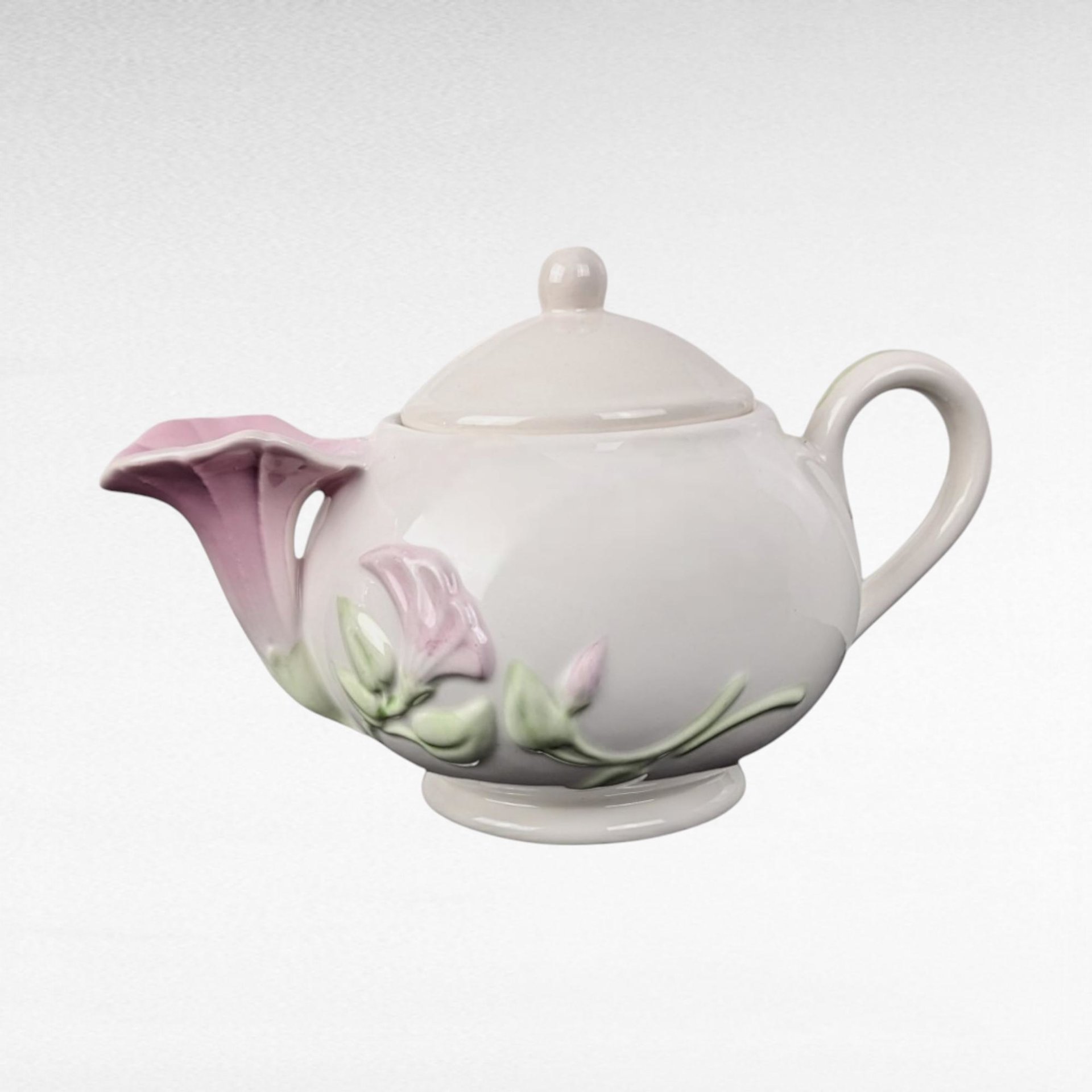 Vintage Teleflora Teapot, 1901 Paper Fan Card, Crayandle Candles Set, Collectible Decor, Gift for Her, Home Decor