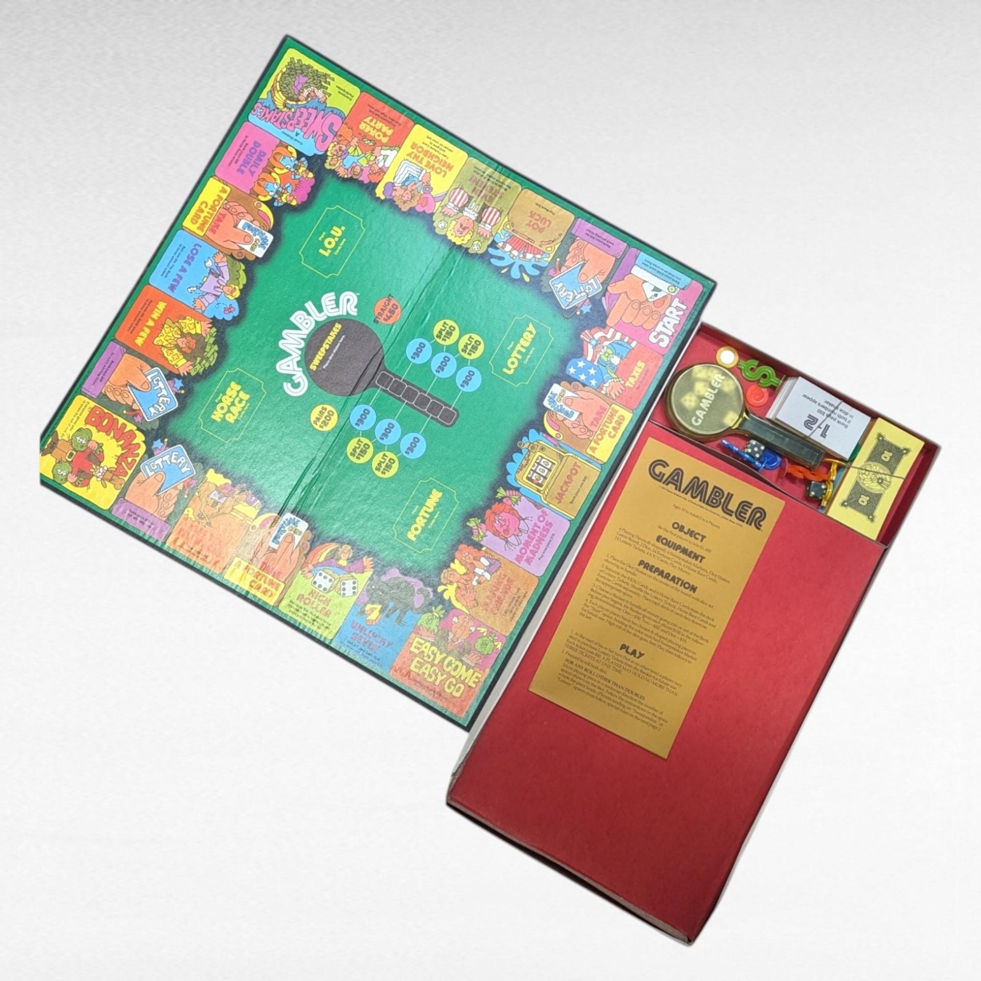 1977 Vintage Parker Brothers Gambler Board Game, Complete Set, Collectible Board Game, Gift for Game Collectors, Family Fun