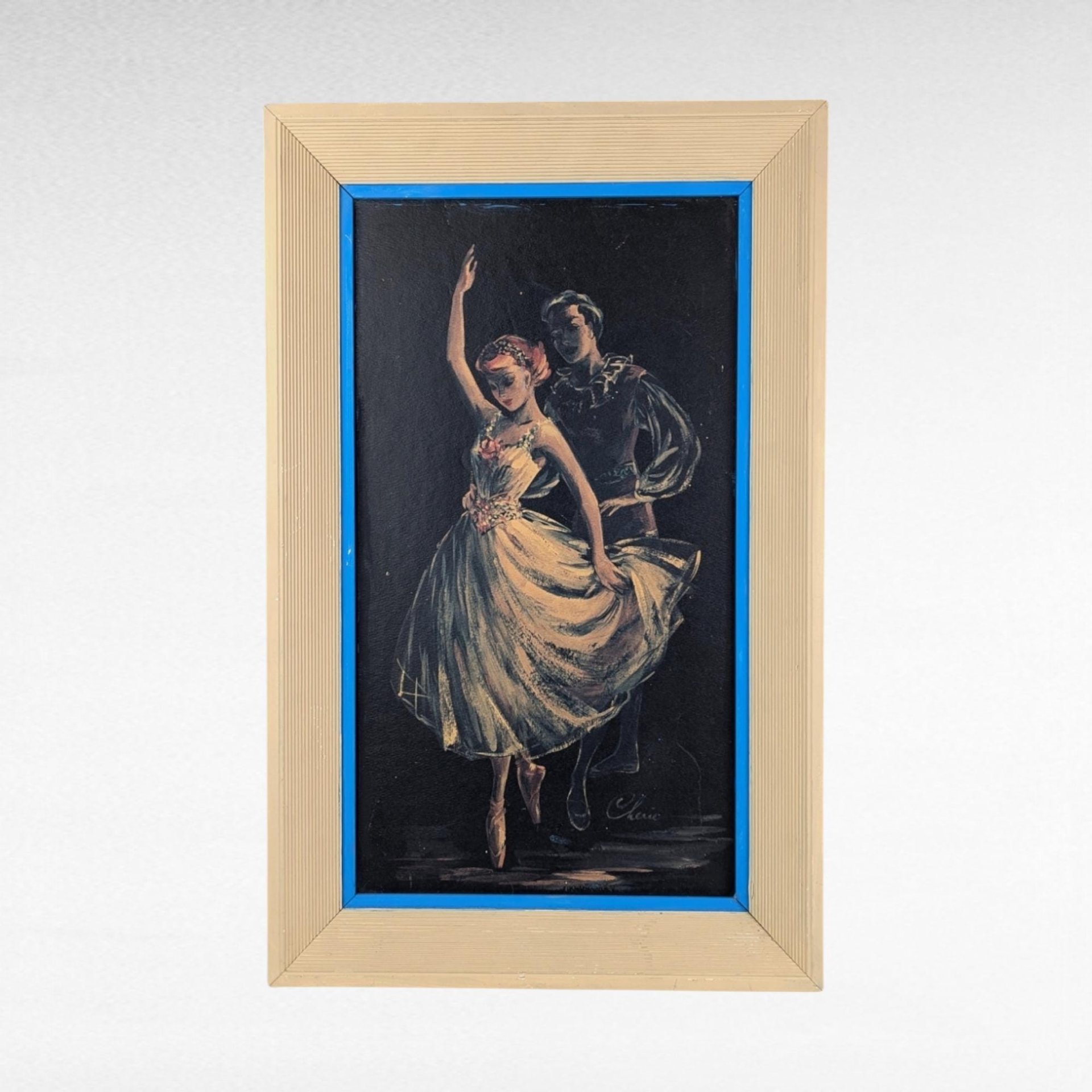 Vintage Framed 1950s Ballet Dancers Print by Cherie - Mid-Century Wall Art - Dance Decor - Ballerina Gift