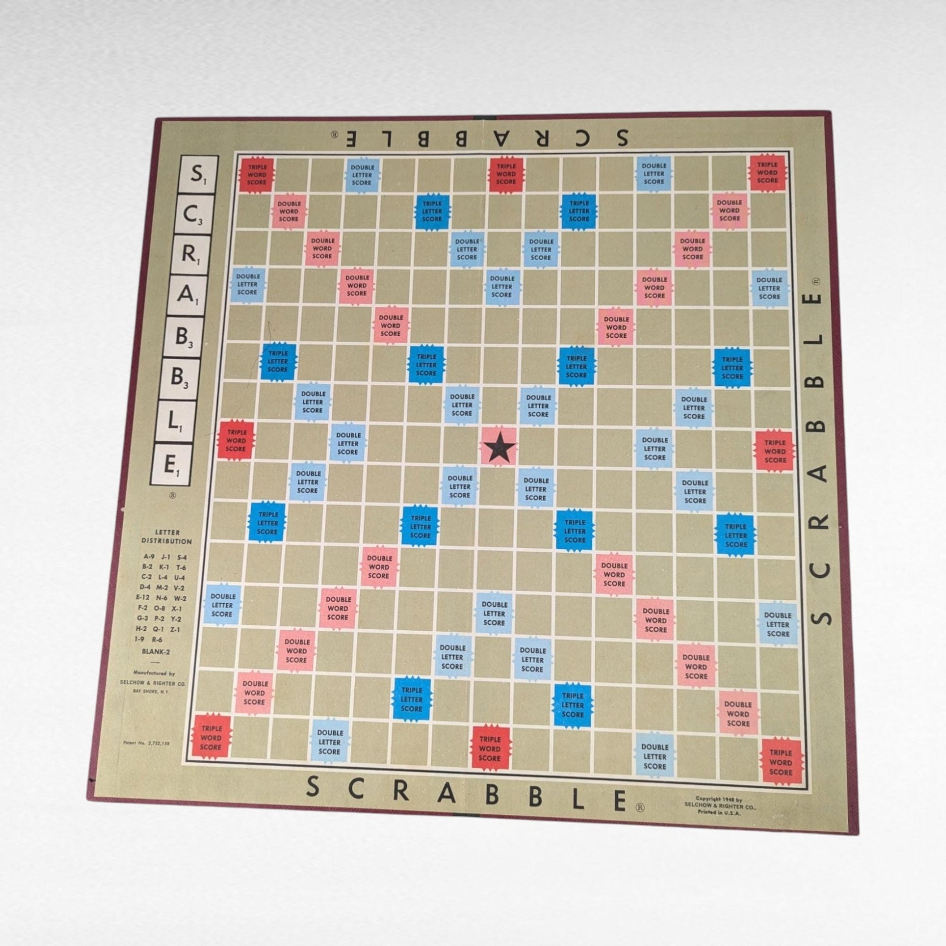 Vintage 1953 Scrabble Game | Selchow & Righter | Crossword Game | Collectible Board Game | Classic Word Game
