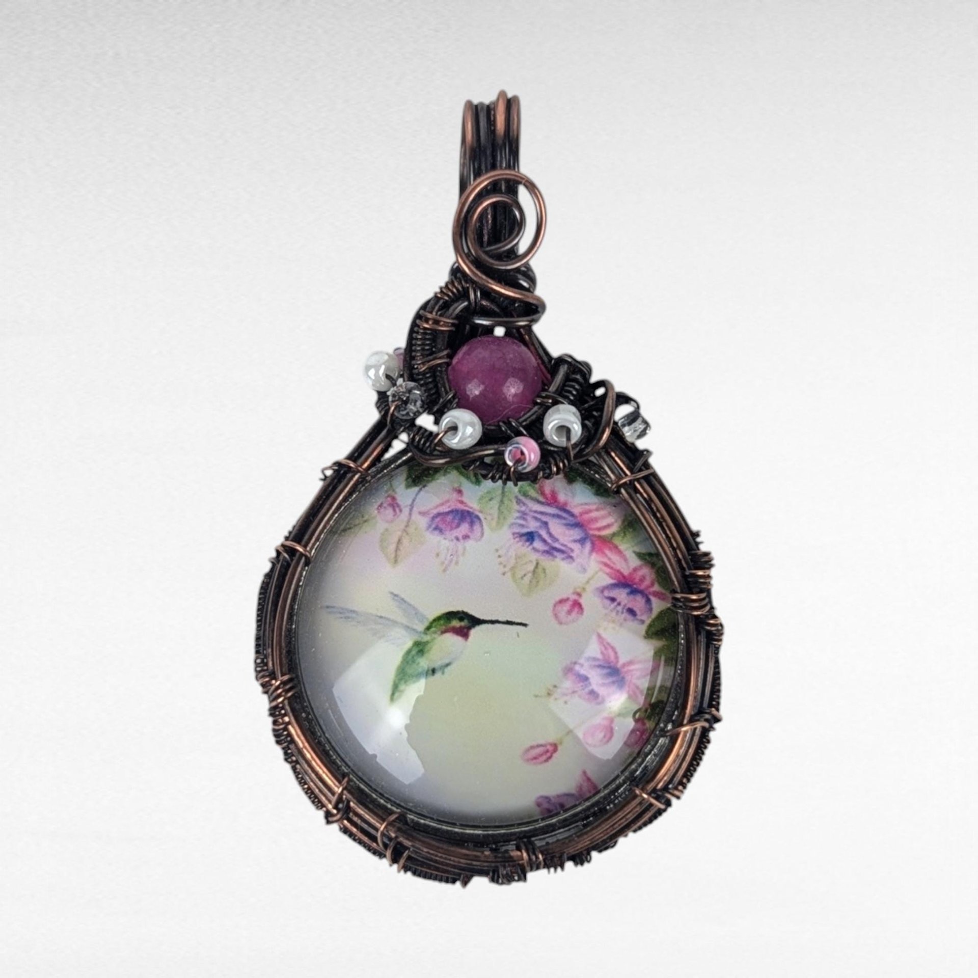 Handmade Copper Wire Wrapped Hummingbird Pendant | Unique Artisan Jewelry | Nature-Inspired Necklace | Bohemian Style Gift for Bird Lovers