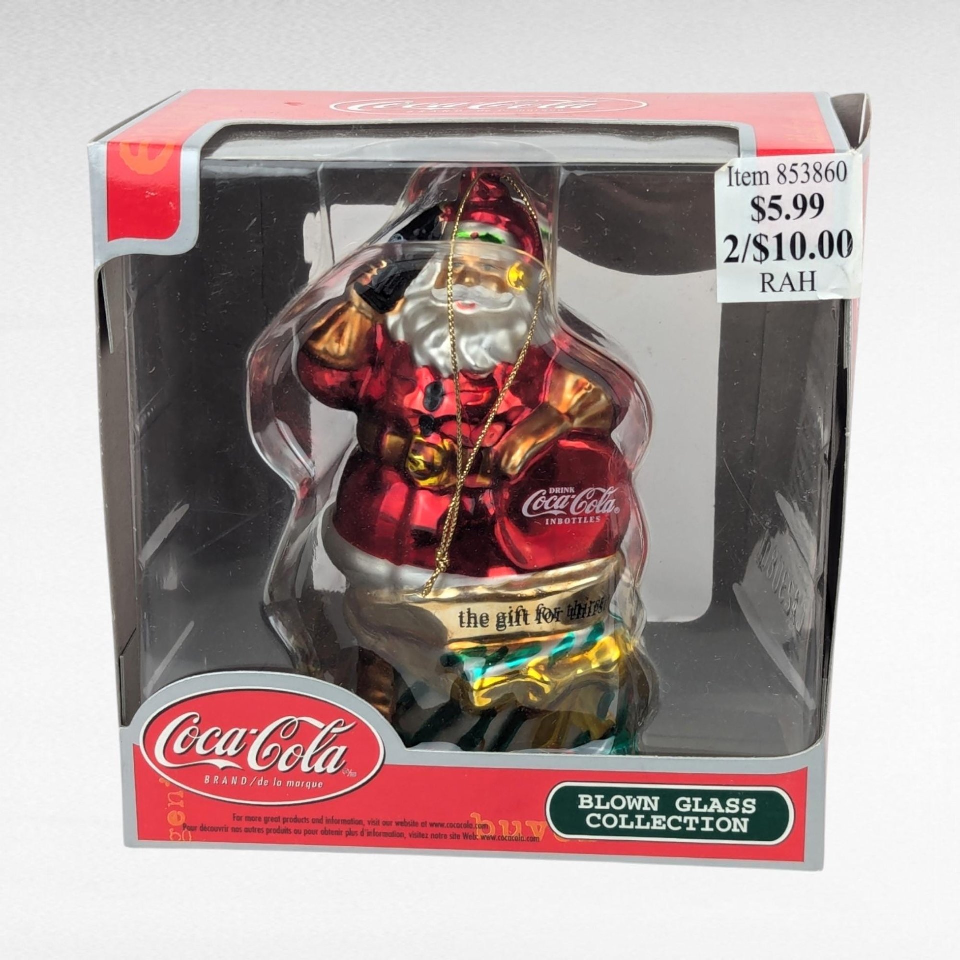 Vintage Coca-Cola Santa Claus Blown Glass Ornament | Christmas Ornament | Coke Collectible | Holiday Decor
