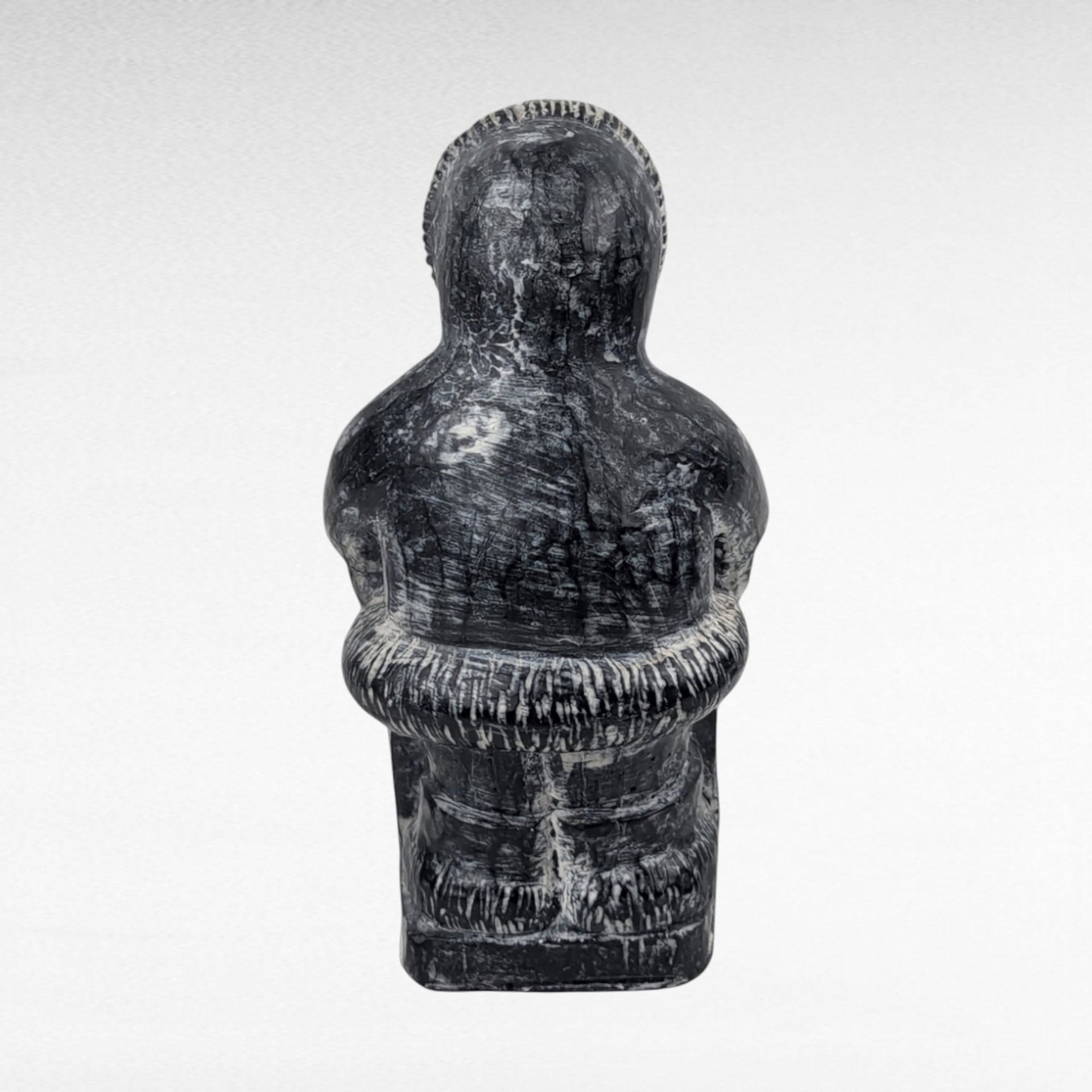 Vintage A. Wolf Original Eskimo Stone and Marble Sculpture | Inuit Art | Hand-Carved | Arctic Decor | Collectible Figurine