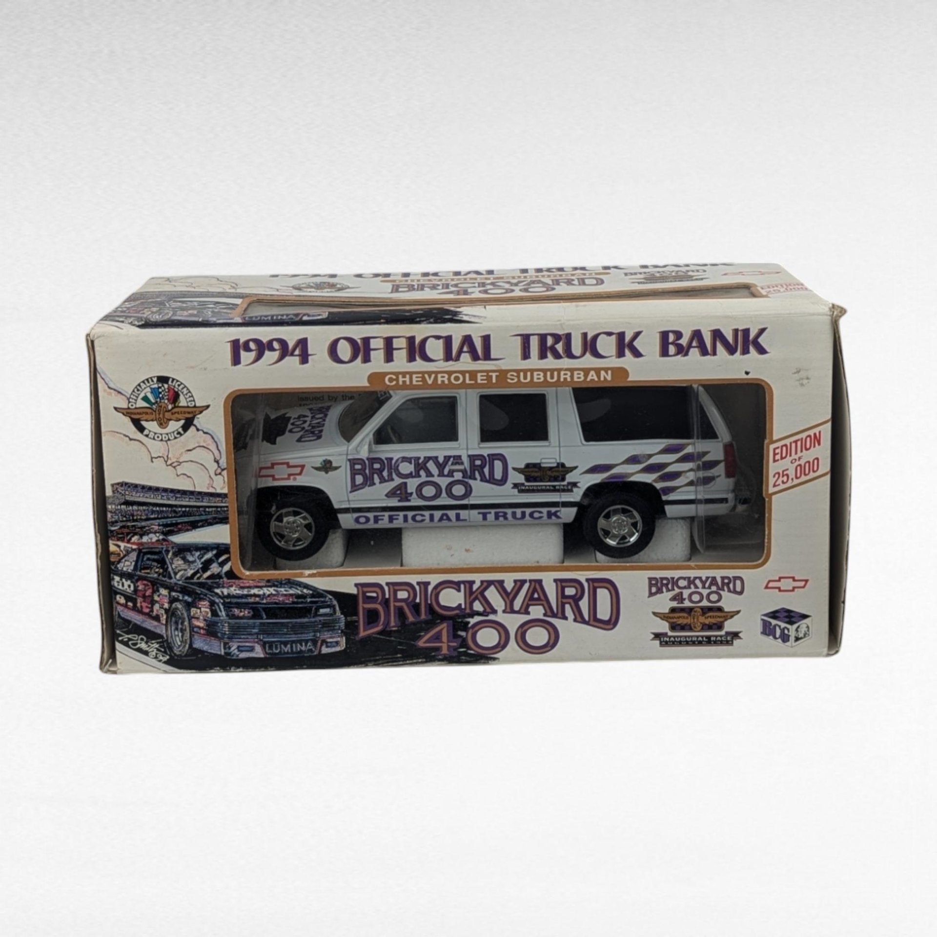 1994 Brookfield Chevrolet Suburban Truck Bank | Brickyard 400 NASCAR | Diecast 1:25 Scale | Collectible Bank