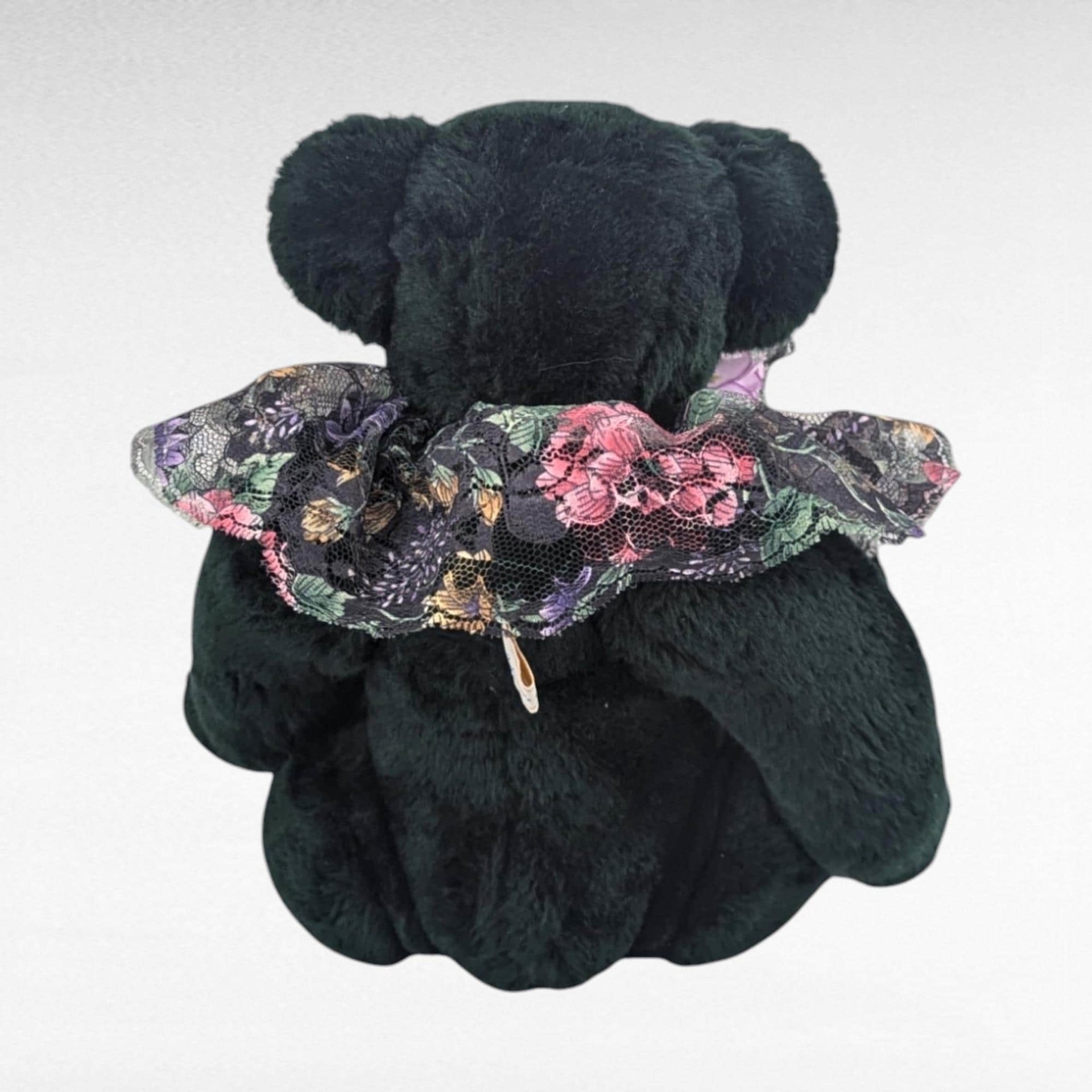 1994 Johnson Creations Green Teddy Bear | Floral Lace Collar | Plush Bear | Collectible Teddy Bear