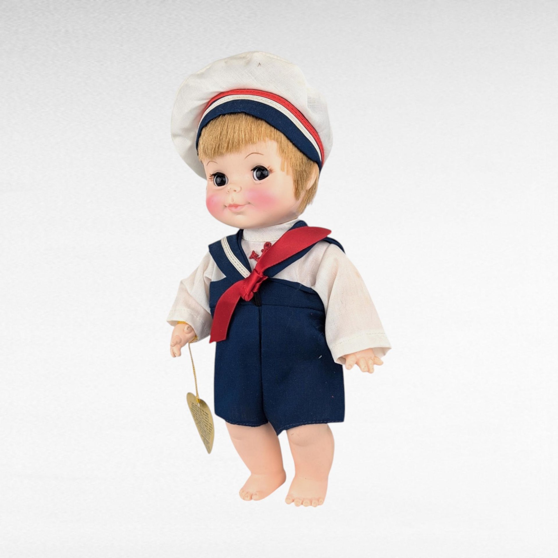 Vintage Effenbee Half Pint Sailor Doll, 10.5" Plastic Doll, Collectible Toy, Nautical Nursery Decor, Boy Doll