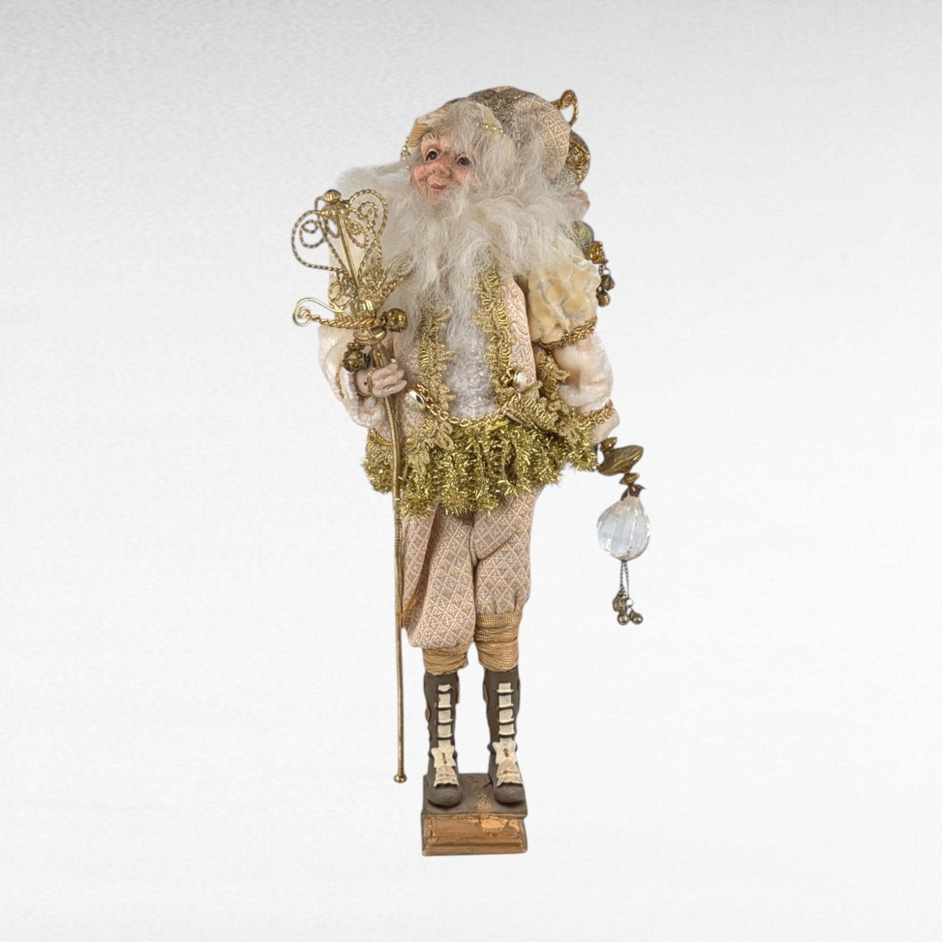 Vintage Santa Elf Figure in Gold | Christmas Elf Decor | Holiday Decor | Whimsical Elf Figurine