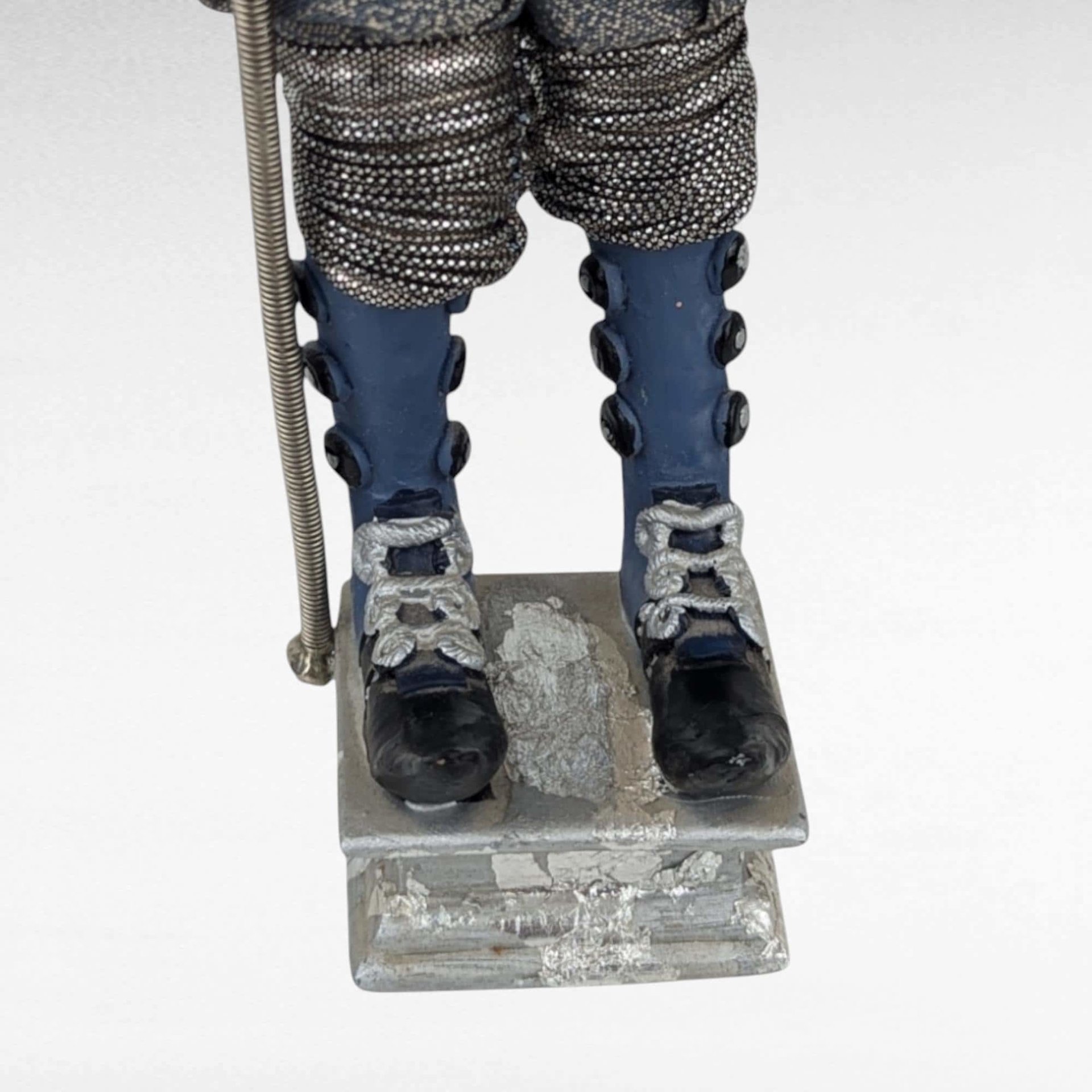 Vintage Santa's Elf Jester Figure in Blue | Whimsical Christmas Decor | Holiday Elf Figurine | Collectible Elf