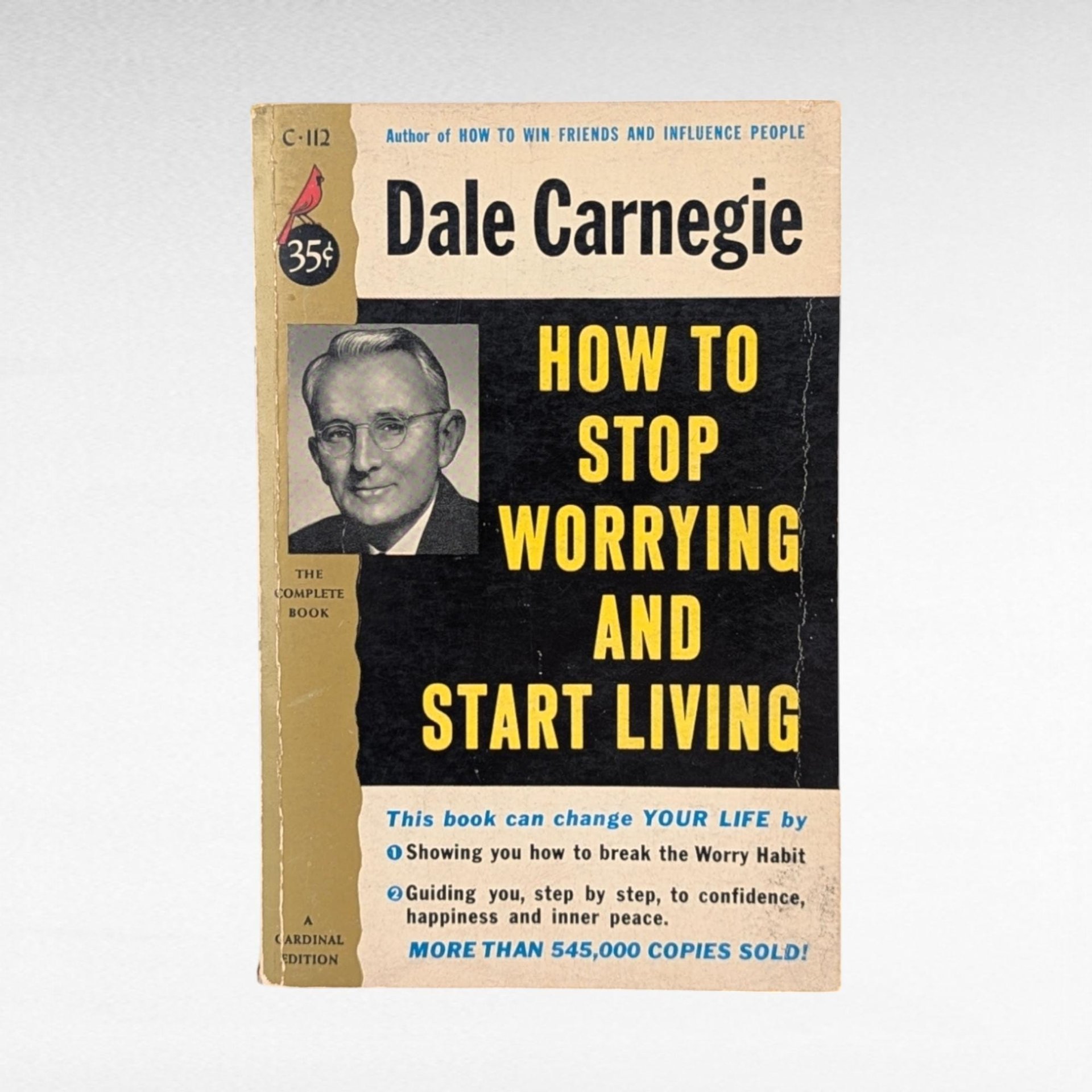 Vintage Dale Carnegie How to Stop Worrying and Start Living, Self-Help Book, Pocket Edition, Stress Management, Personal Development, 1950s