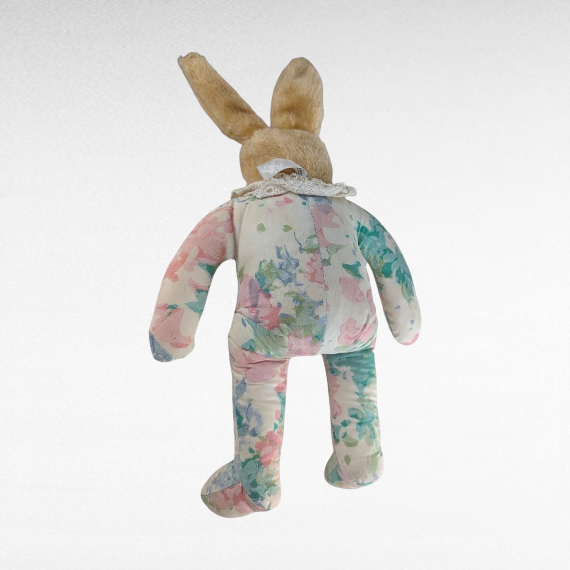 Vintage Plush Bunny Rabbit Lot, Collectible Bunnies, Floral Dresses, Posable Bunny, Commonwealth Bunny, Gift for Easter, Nursery Decor