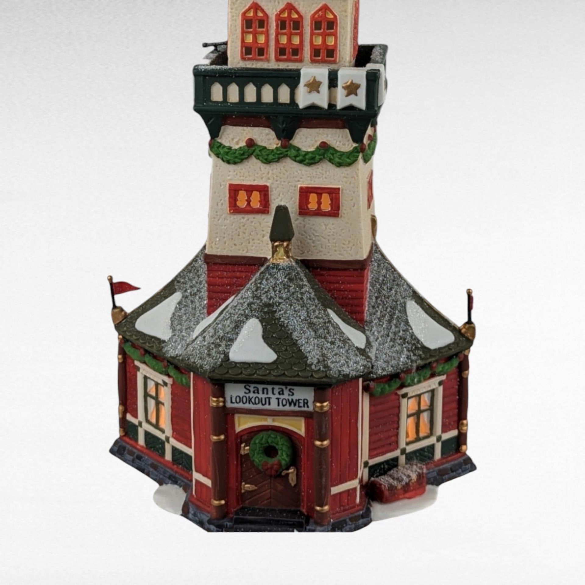 Vintage Department 56 Santa's Lookout Tower - North Pole Series - Christmas Village - Lighted Building - Retired - Collectible